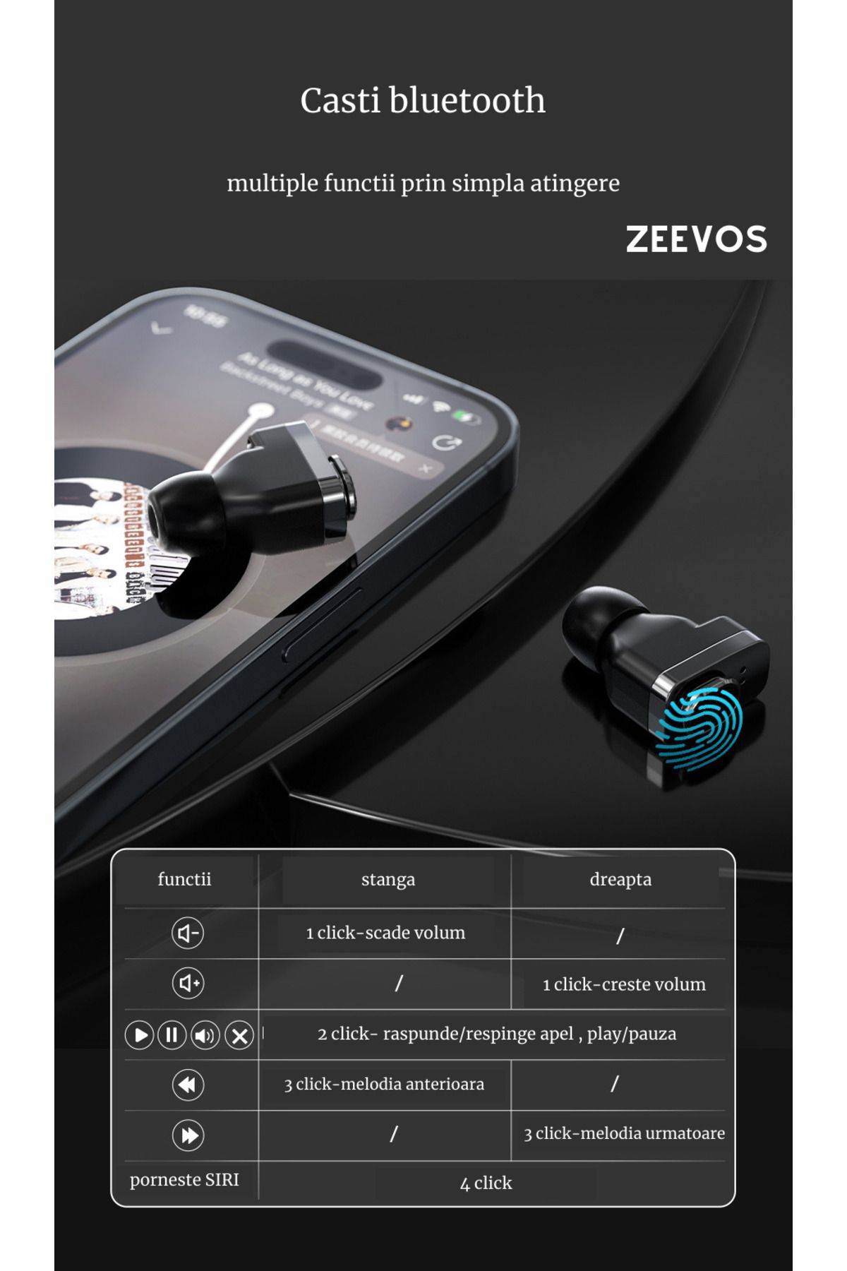 zeevos-N22 Smartwatch With Built-in Bluetooth Headphones, Nfc, Bluetooth Call, Notifications, 9