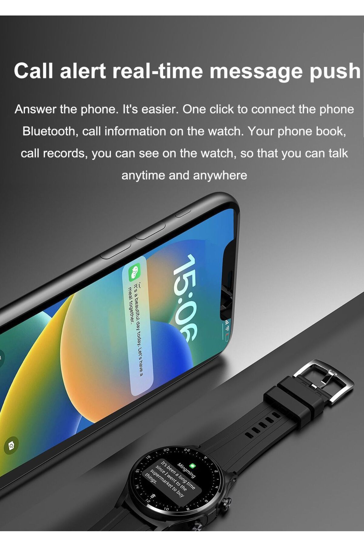 zeevos-smartwatch with built-in Bluetooth headphones, NFC, Bluetooth call, notifications, 8
