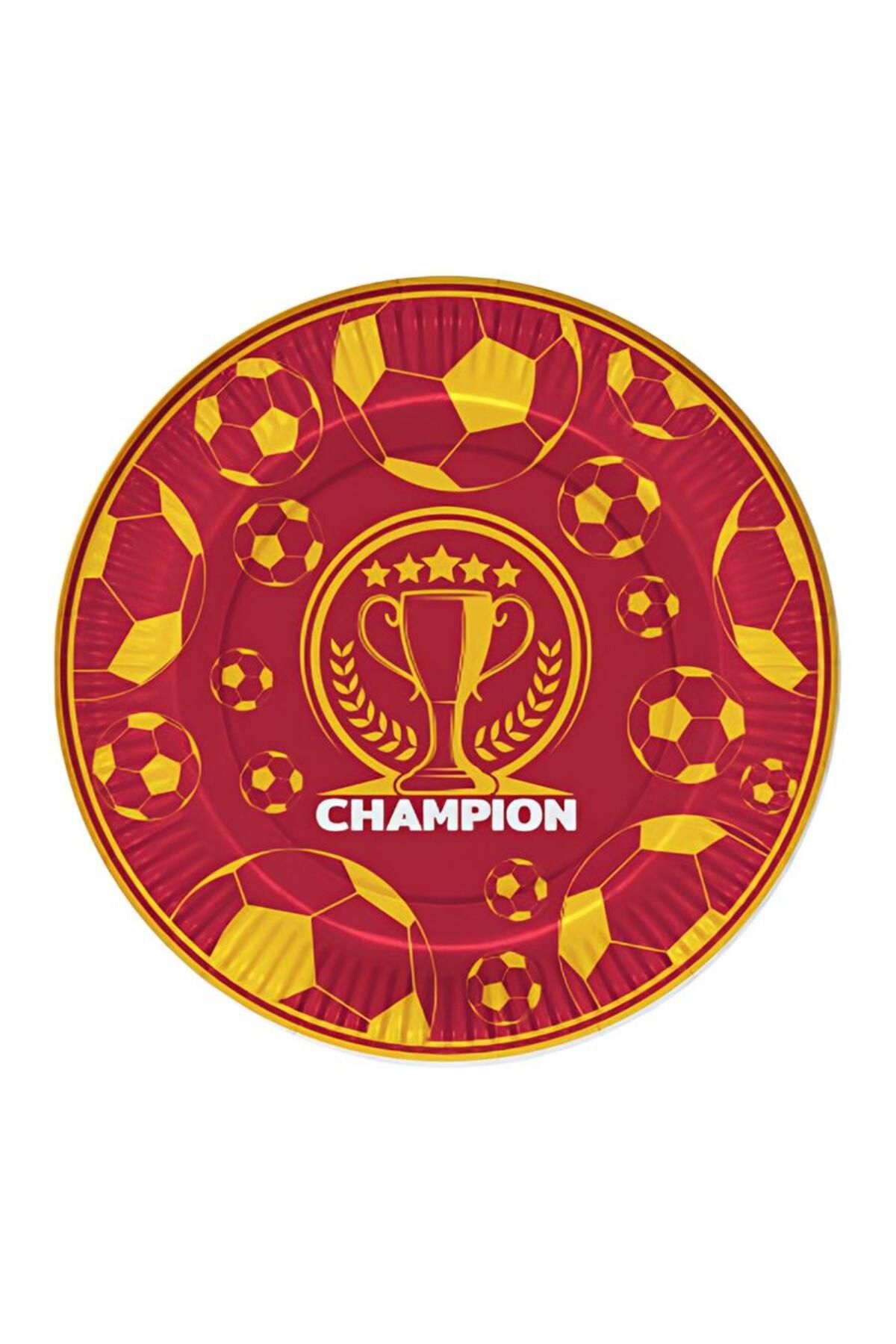 playzone Champion Sarı Kırmızı Karton Tabak