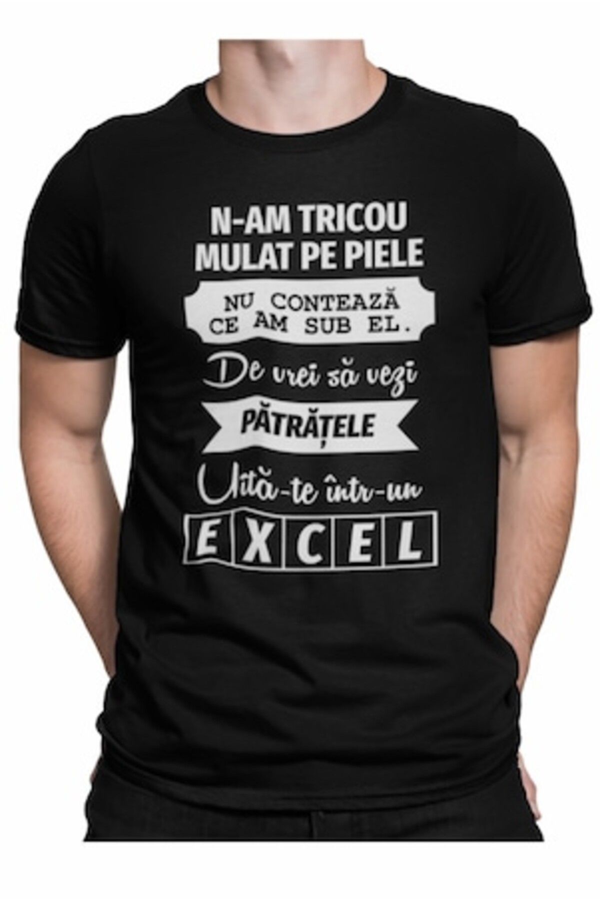 adler-Custom humorous T-shirt for men, 'If you want to see squares, look in Excel', M, Black 1
