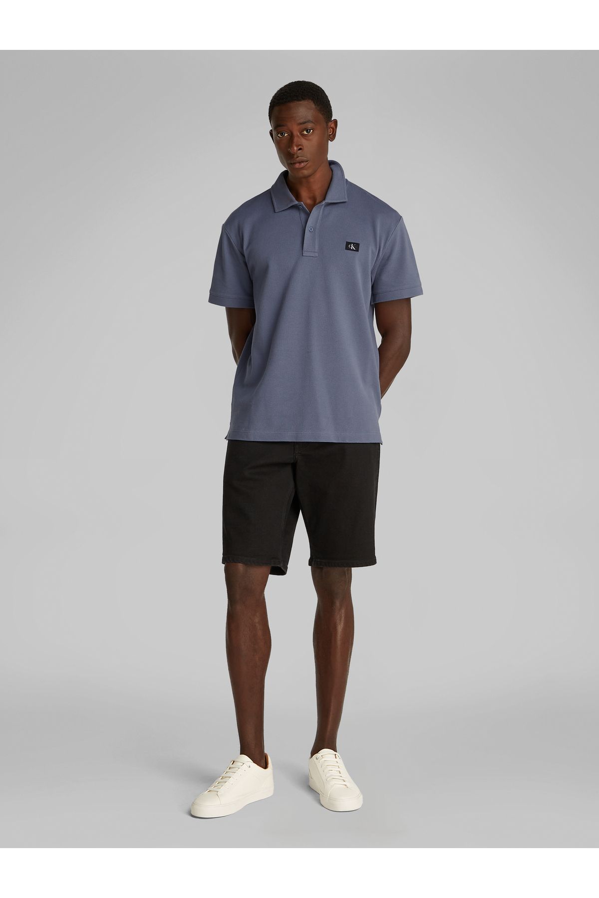 Calvin Klein-Calvin Klein Men Grisaille Woven Label Short Sleeve Polo T-Shirt 3
