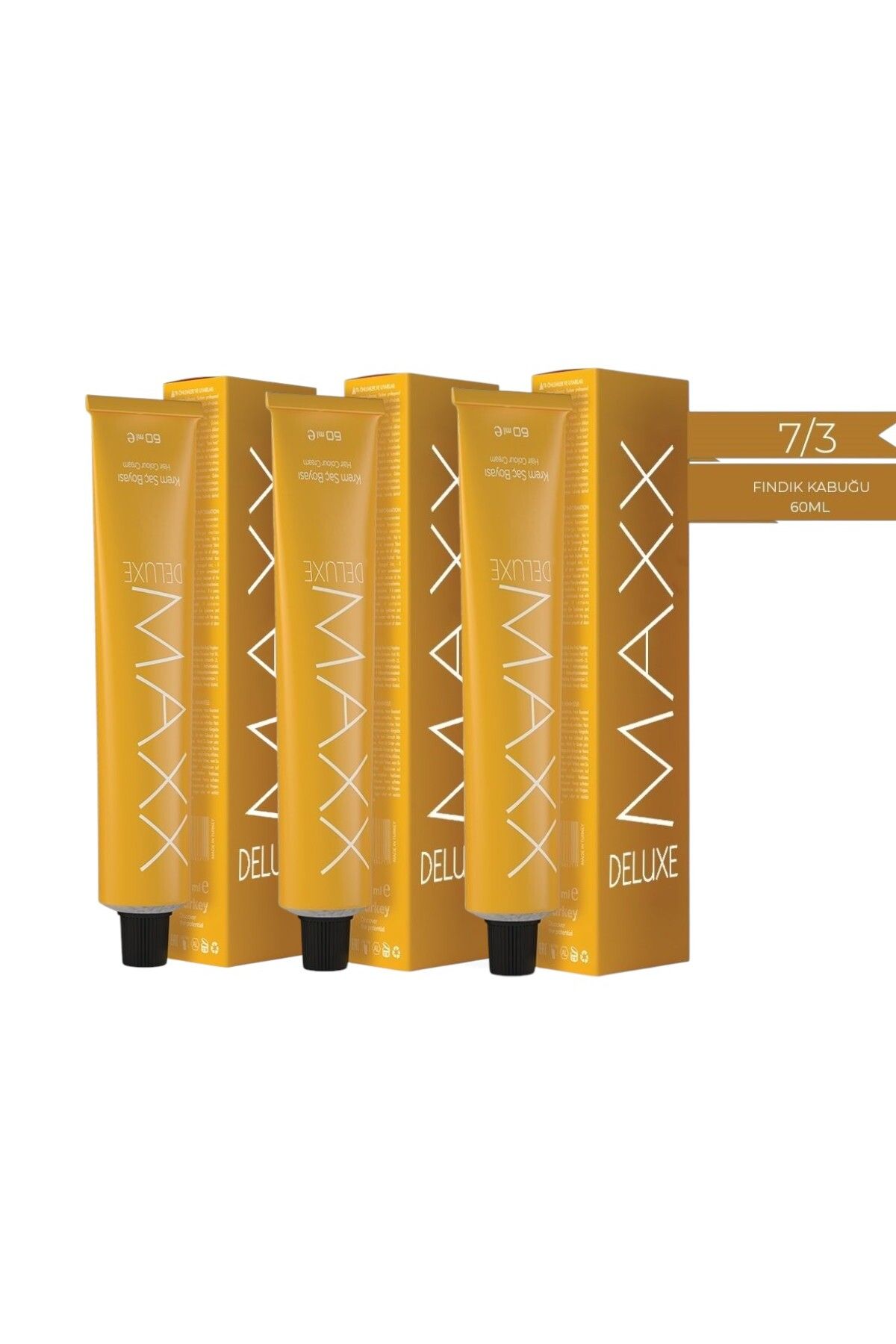 MAXX DELUXE 7.3 Fındık Kabuğu Krem Tüp Boya - 60 ml 3 Adet