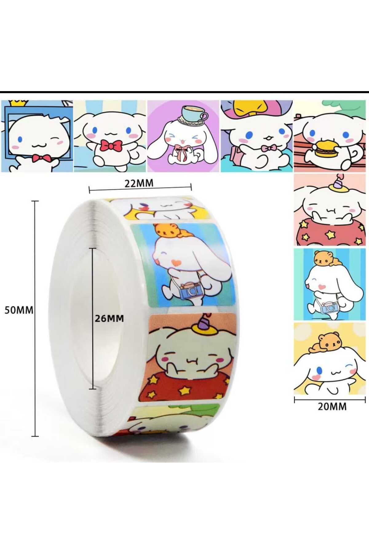 Kaptan Mavi Sanrio Cinnamoroll Desenli Rulo Sticker 1 Rulo (500 adet)