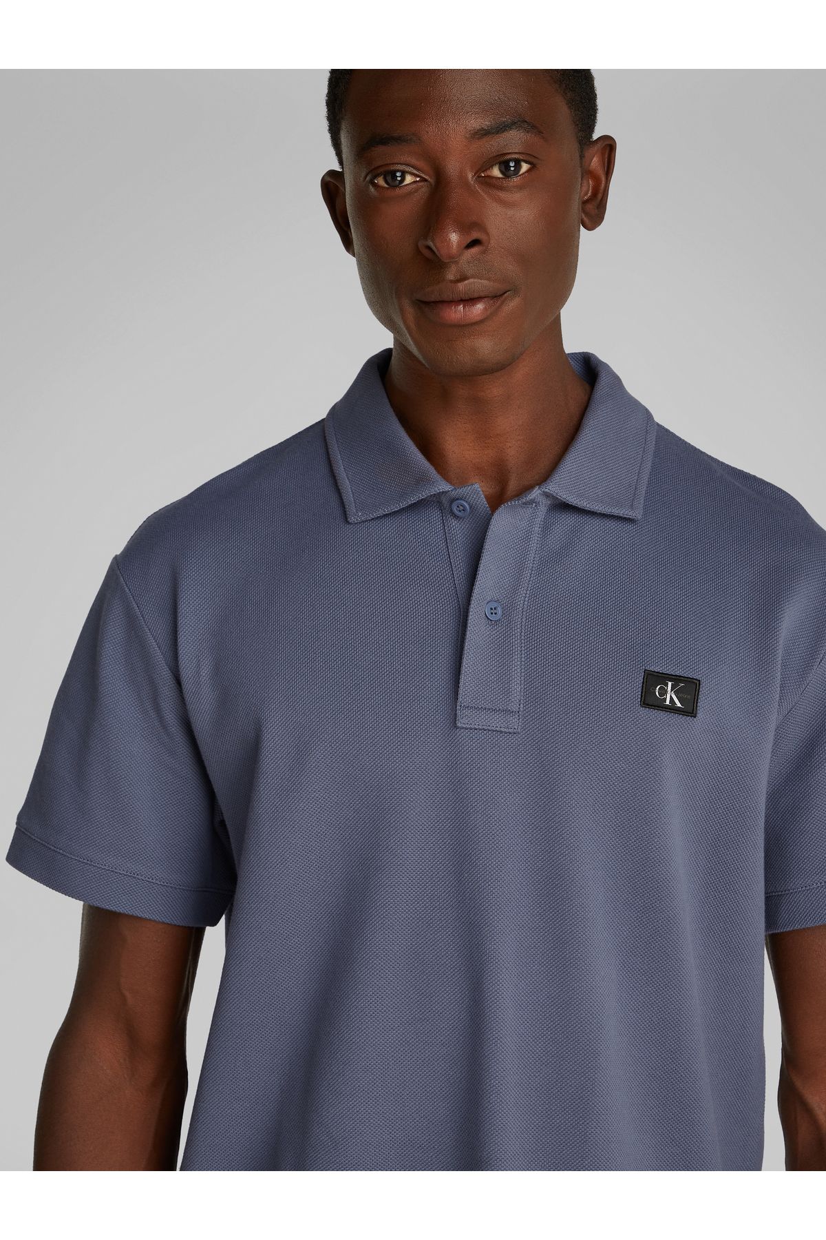 Calvin Klein-Calvin Klein Men Grisaille Woven Label Short Sleeve Polo T-Shirt 5