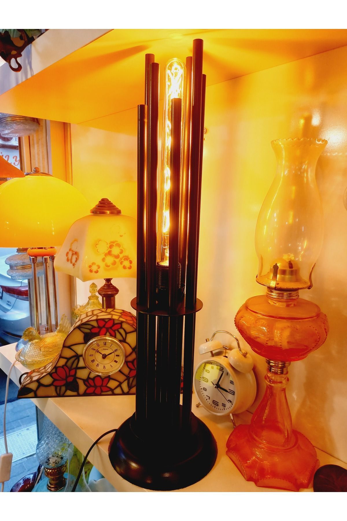 SerenityHaven Metal Rustik Abajur , Modern Abajur , Modern Aydınlatma , 58 cm Yükseklik