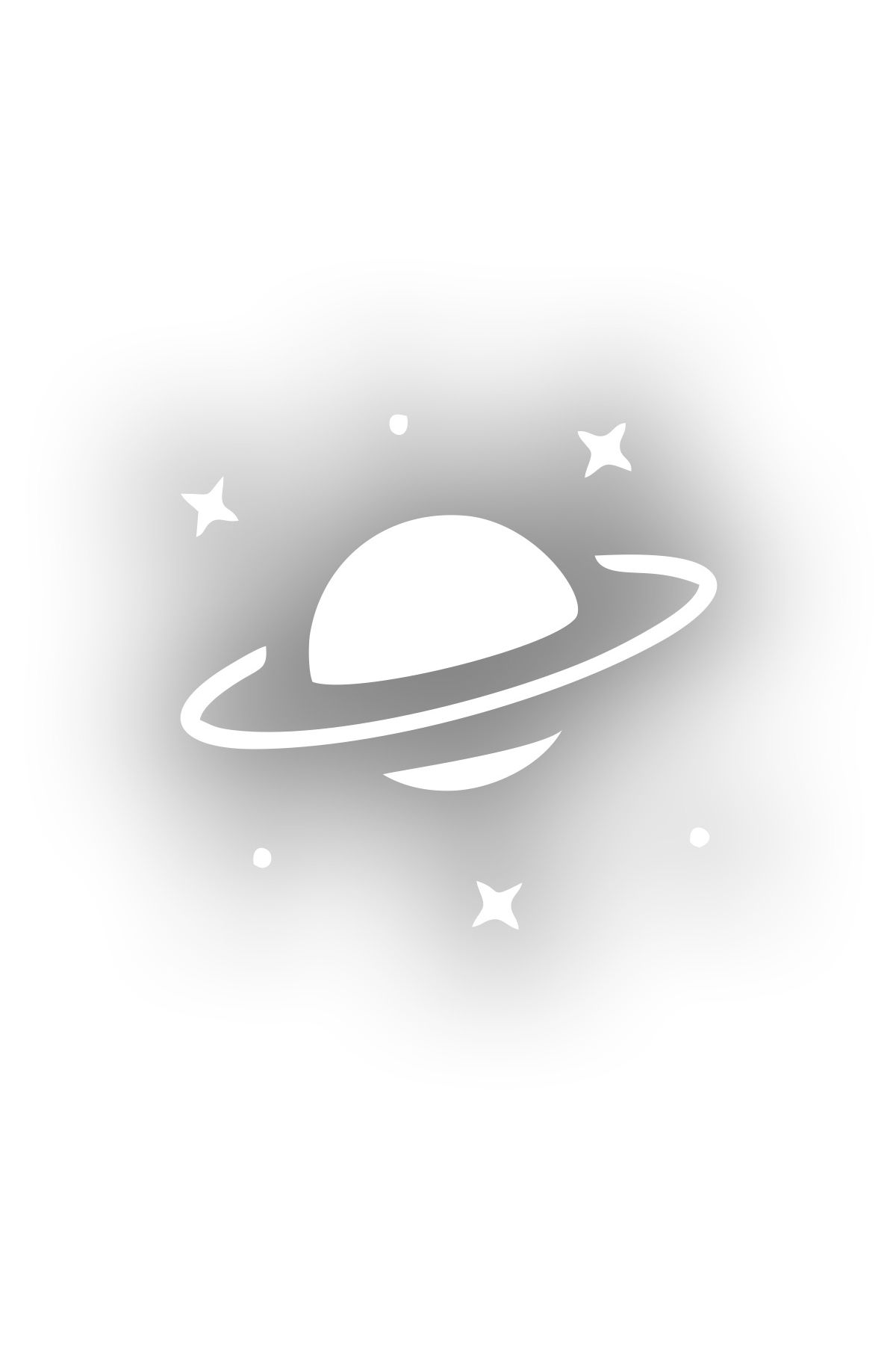 Reysa Tasarım Saturn Araba Sticker 17x17 Cm Beyaz