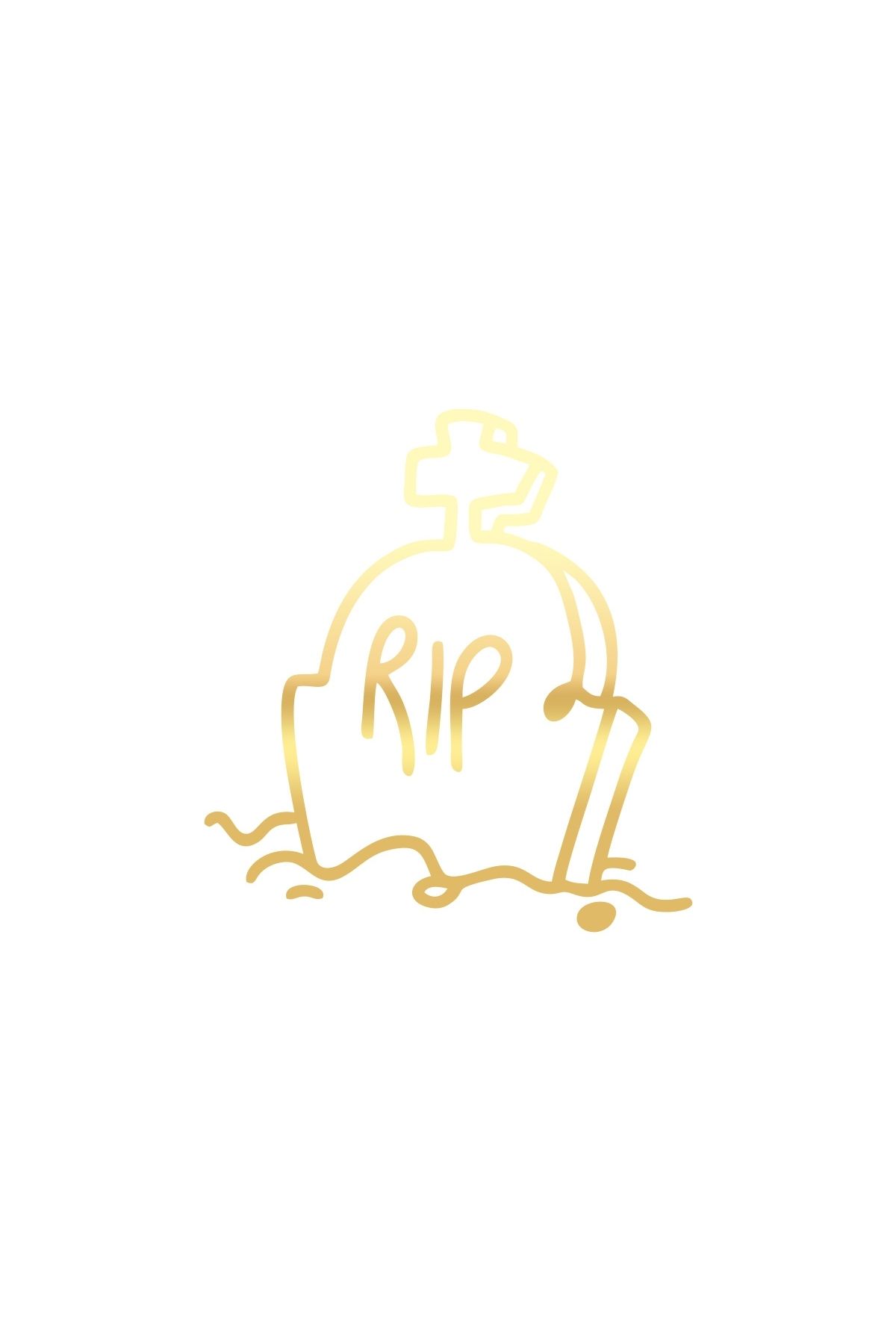 Reysa Tasarım Rip Mezar Taşı Araba Sticker 17x17 Cm Gold