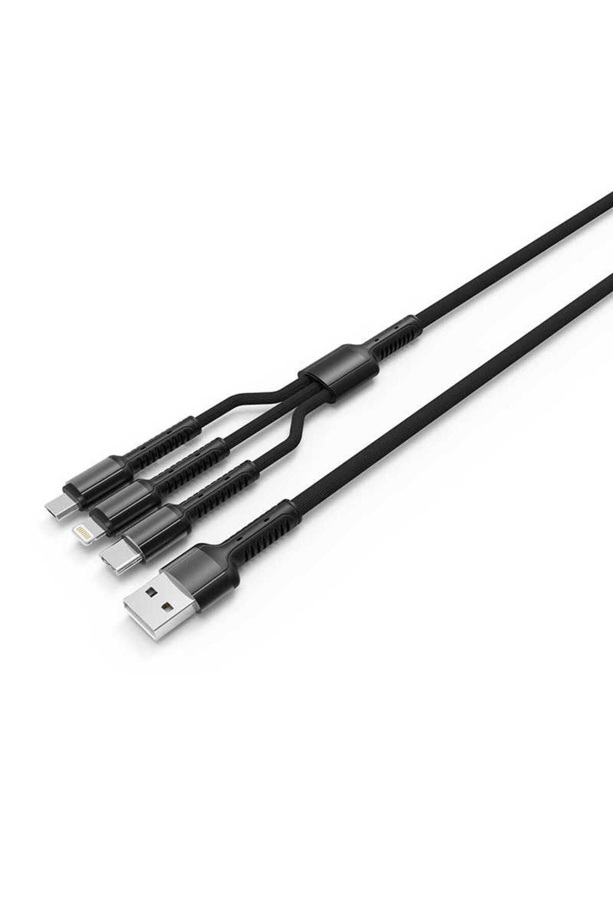 Kılıfist Siyah LC93 3 in 1 Usb Kablo-KLFS