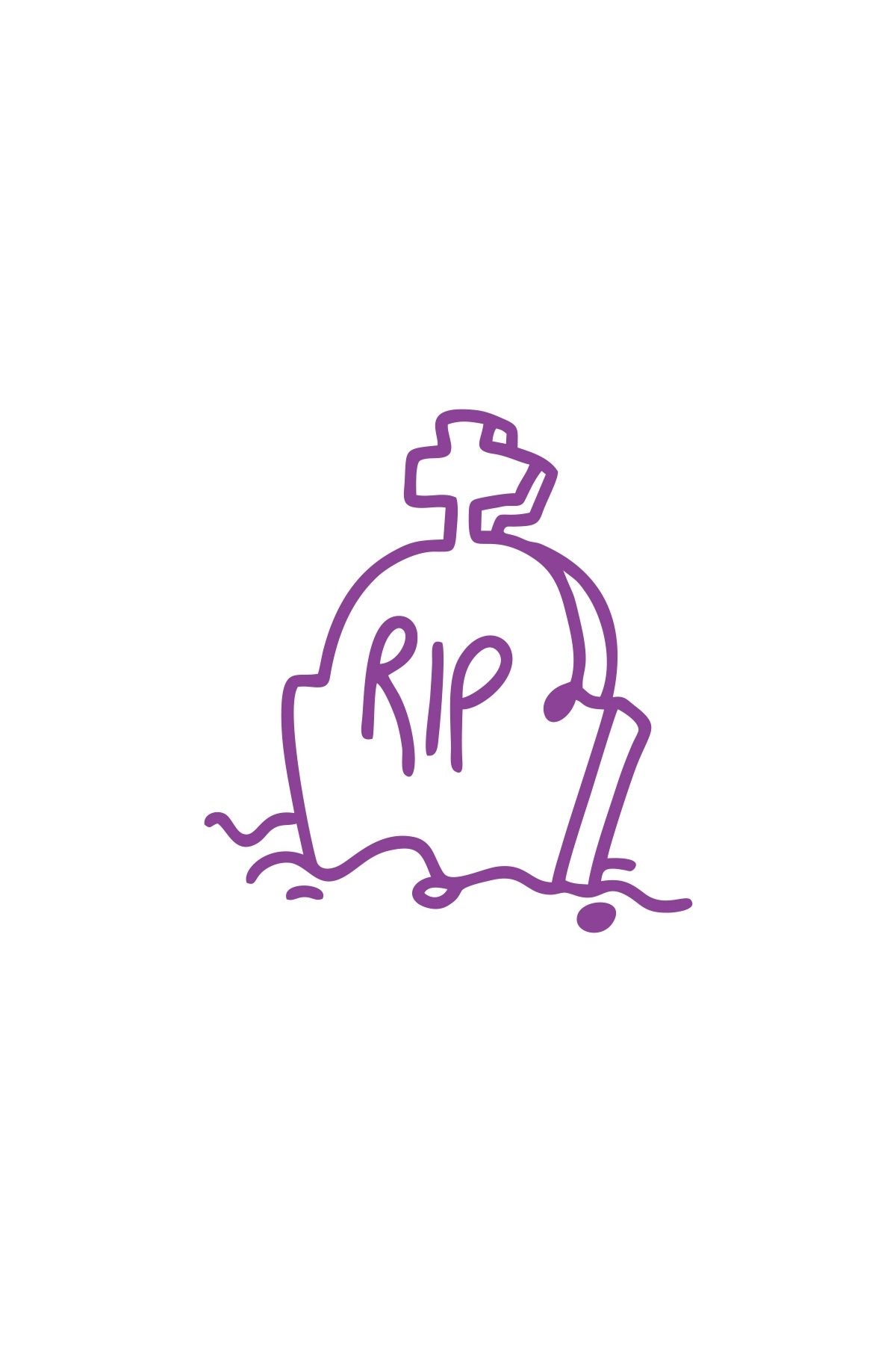 Reysa Tasarım Rip Mezar Taşı Araba Sticker 17x17 Cm Mor