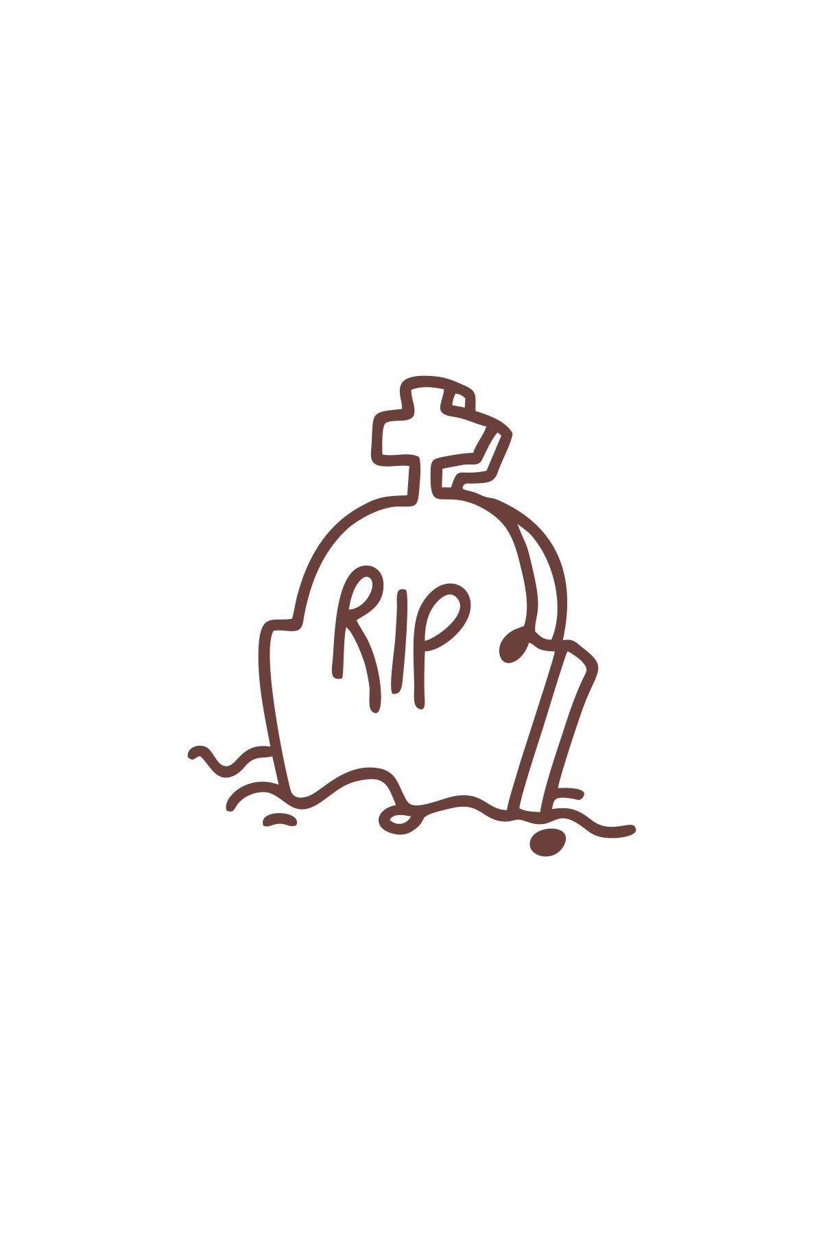 Reysa Tasarım Rip Mezar Taşı Araba Sticker 17x17 Cm Kahverengi