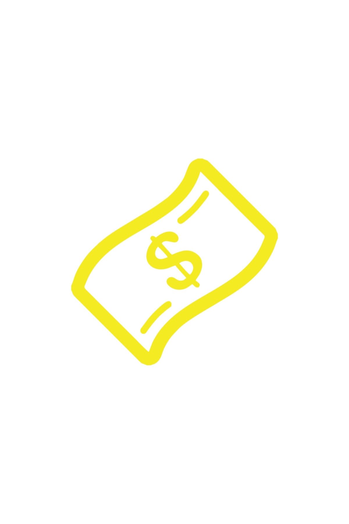 Reysa Tasarım Dolar Banknot Araba Sticker 17x17 Cm Sarı