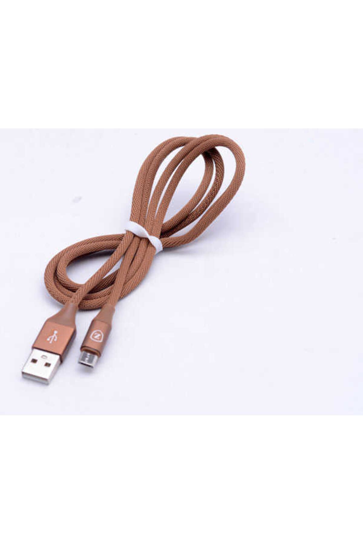 Kılıfist Kahverengi Metal Uçlu 8600 Micro Usb Kablo-KLFS