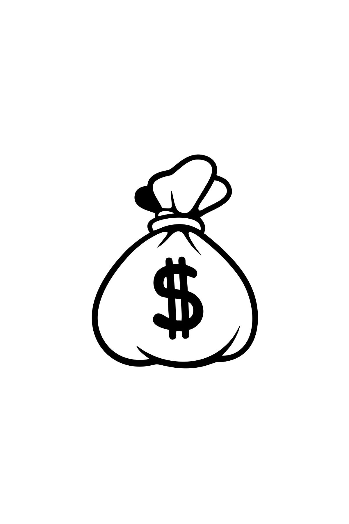 Reysa Tasarım Dolar Para Çantası Araba Sticker 17x17 Cm Siyah