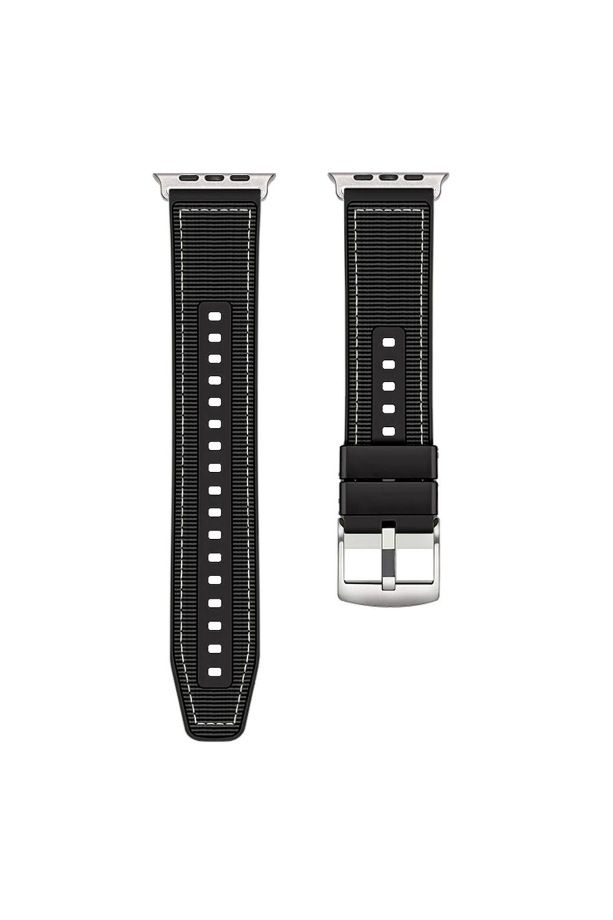Adige Apple Watch 6 40mm Kordon Kayış Dikiş Desenli Silikon KRD102 LMS