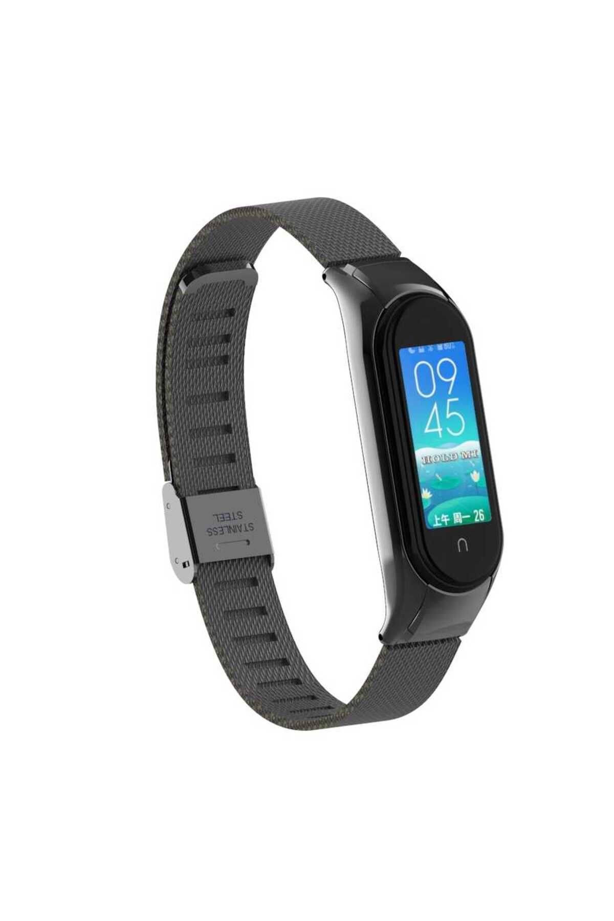 Kılıfist Xiaomi Mi Band 6 Uyumlu KRD-06 Metal KLFS Kordon-Siyah