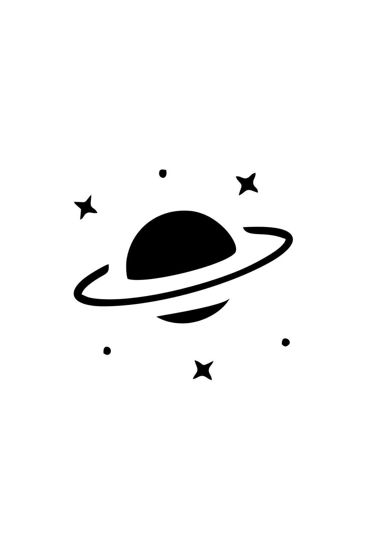 Reysa Tasarım Saturn Araba Sticker 17x17 Cm Siyah