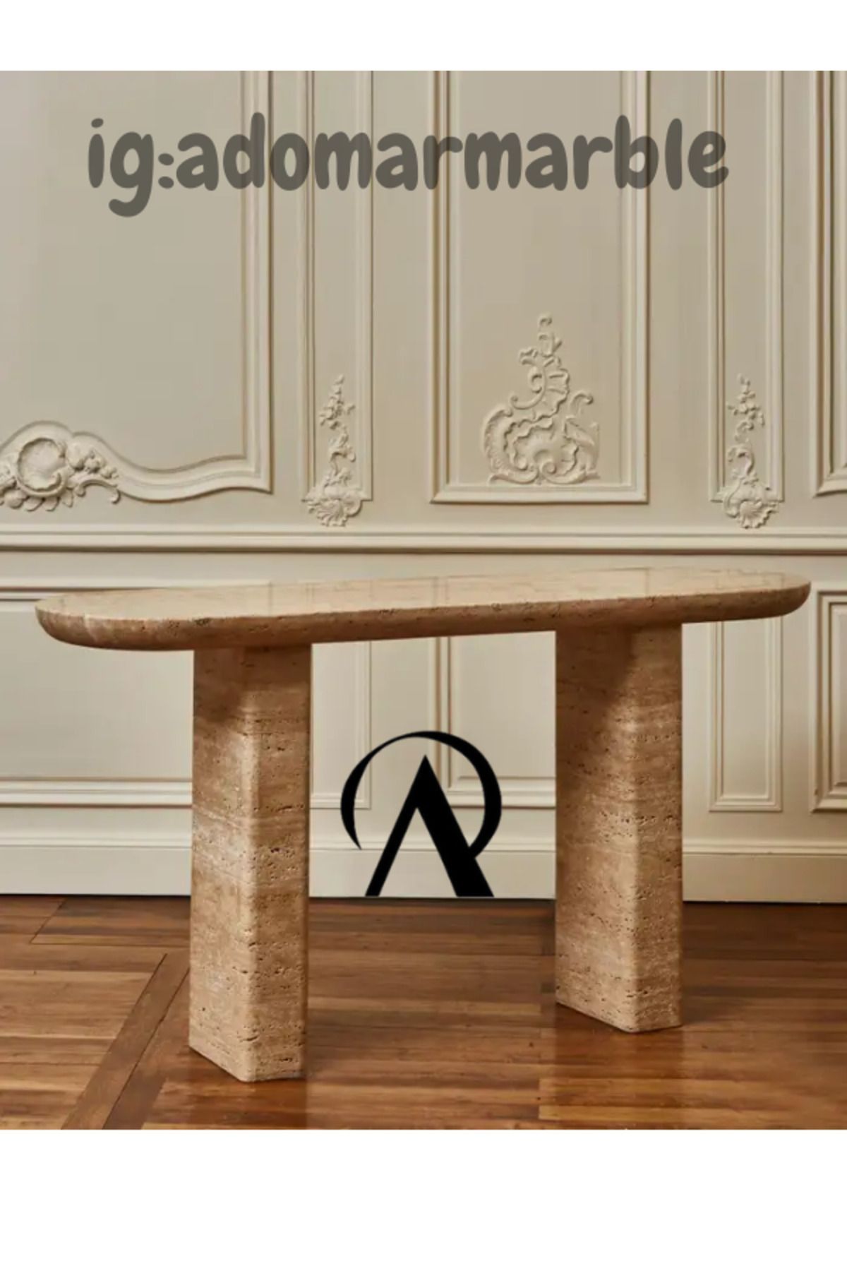 adomarmarblehandmadeandluxury ADOMAR Traverten Dresuar, Mermer Dresuar,Özel Ölçü, , %100 Doğal Taş, Konsol Masası, Antre Dresuar