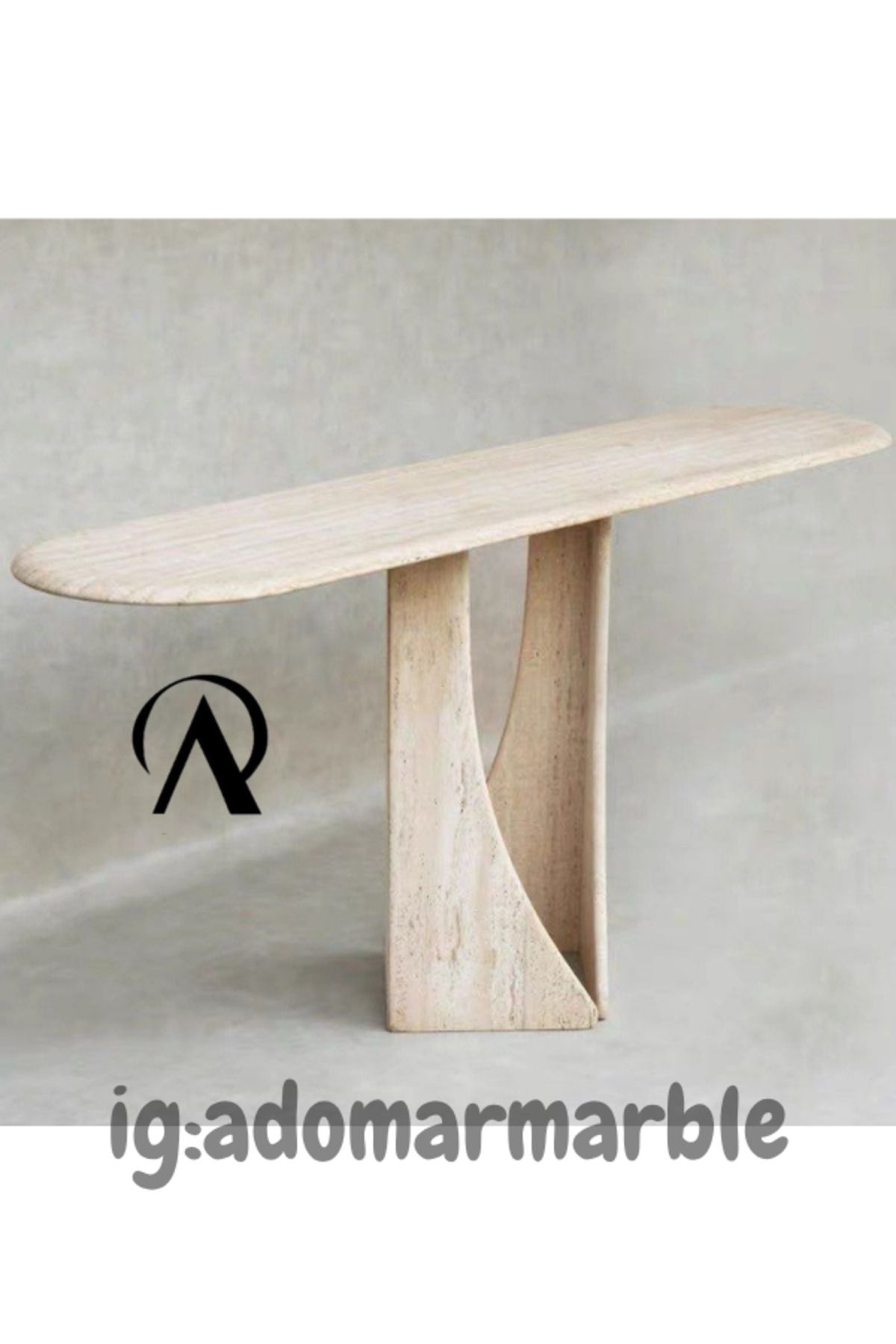 adomarmarblehandmadeandluxury ADOMAR Traverten Dresuar, Mermer Dresuar,Özel Ölçü, , %100 Doğal Taş, Konsol Masası, Antre Dresuar