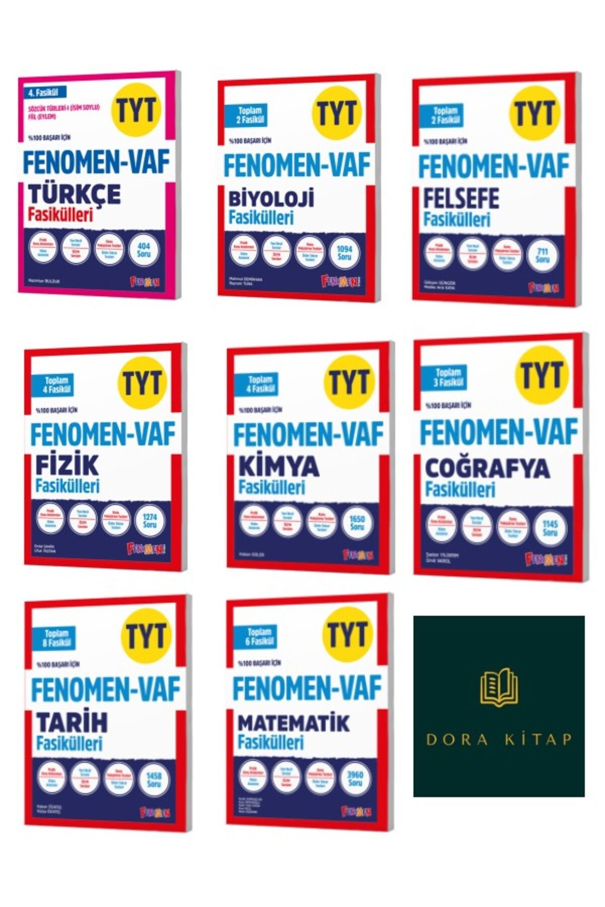 Fenomen Yayıncılık FENOMEN TYT VAF TARİH, FİZİK, KİMYA, BİYOLOJİ, TÜRKÇE, MATEMATİK, FELSEFE ve COĞRAFYA FASİKÜL SETİ