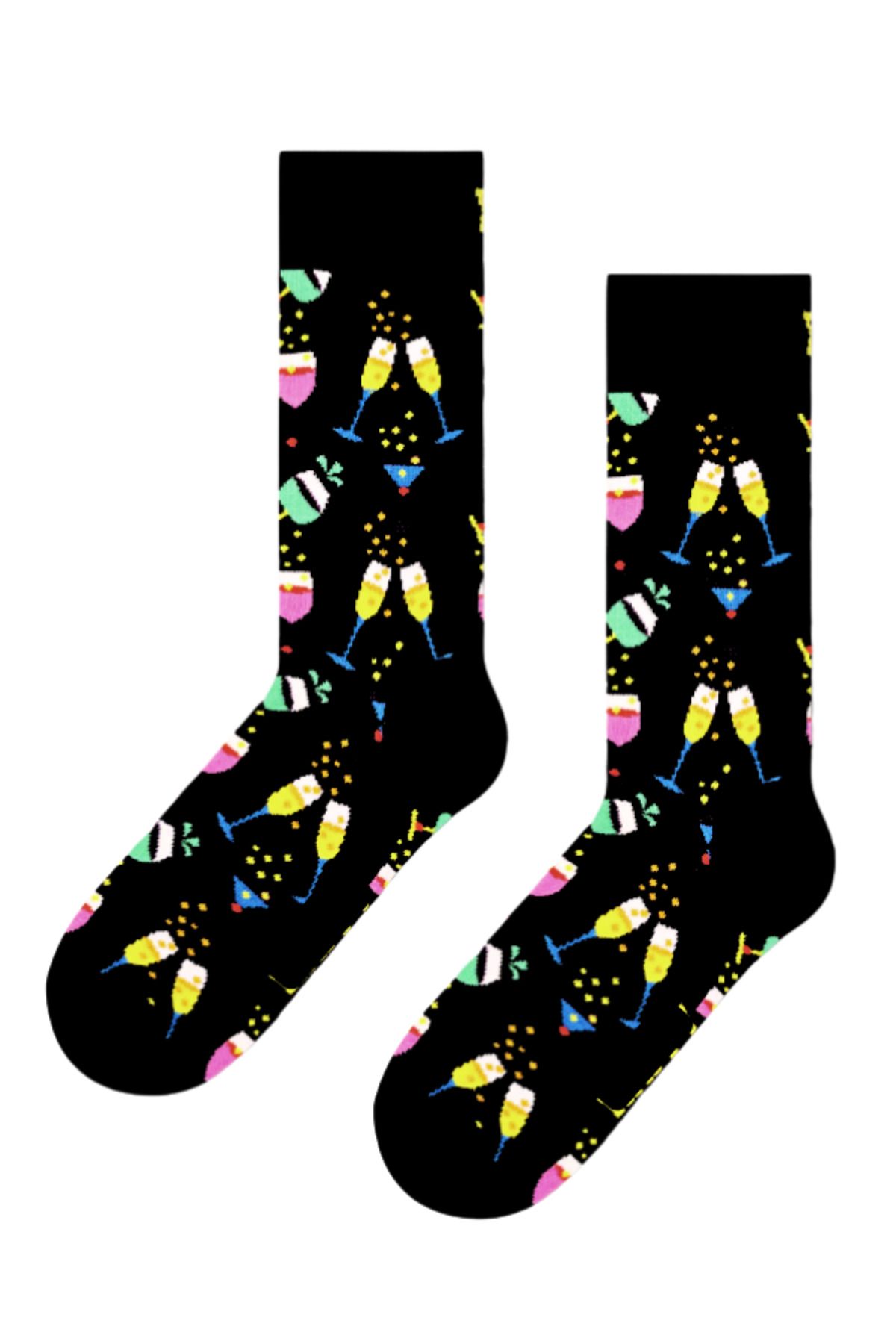 Shuttle Park Özel Seri Happy Renkli Cheers Desenli Socks Eğlenceli Rahat Tasarım Tarz Soket Dikişsiz Çorap