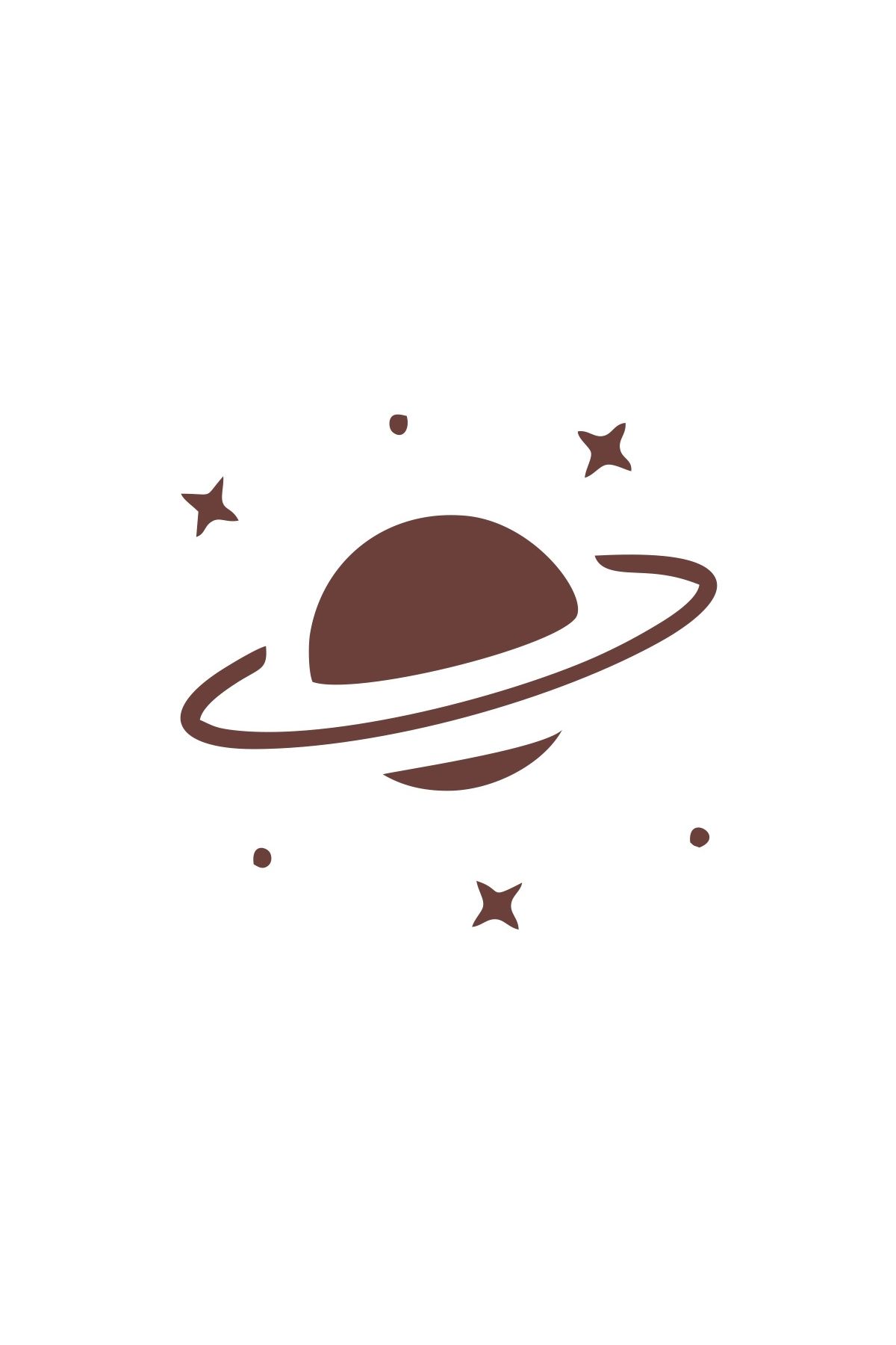 Reysa Tasarım Saturn Araba Sticker 17x17 Cm Kahverengi