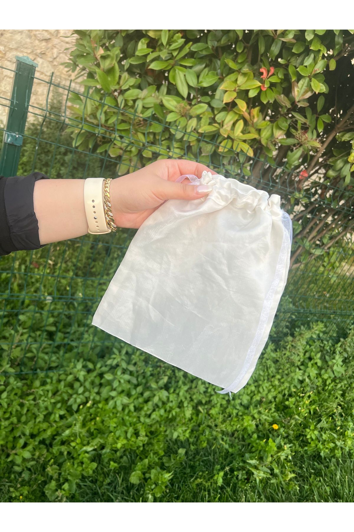 GÖKÇEBUTİKS Beyaz Astar File Çantalara Uyumlu