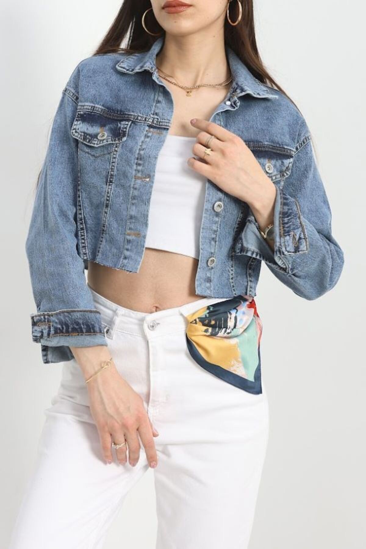 Leila CROP DENİM MONT