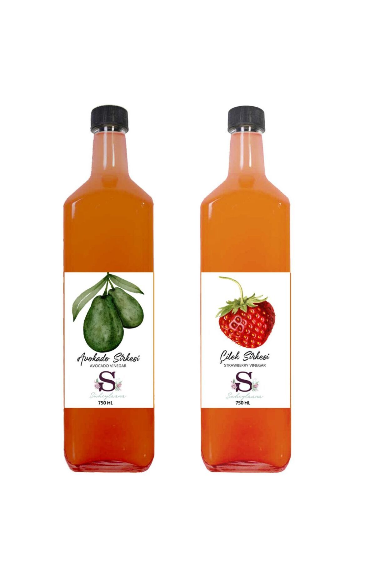 Süheylaana Doğal Avokado Sirkesi 750 Ml - Doğal Çilek Sirkesi 750 Ml