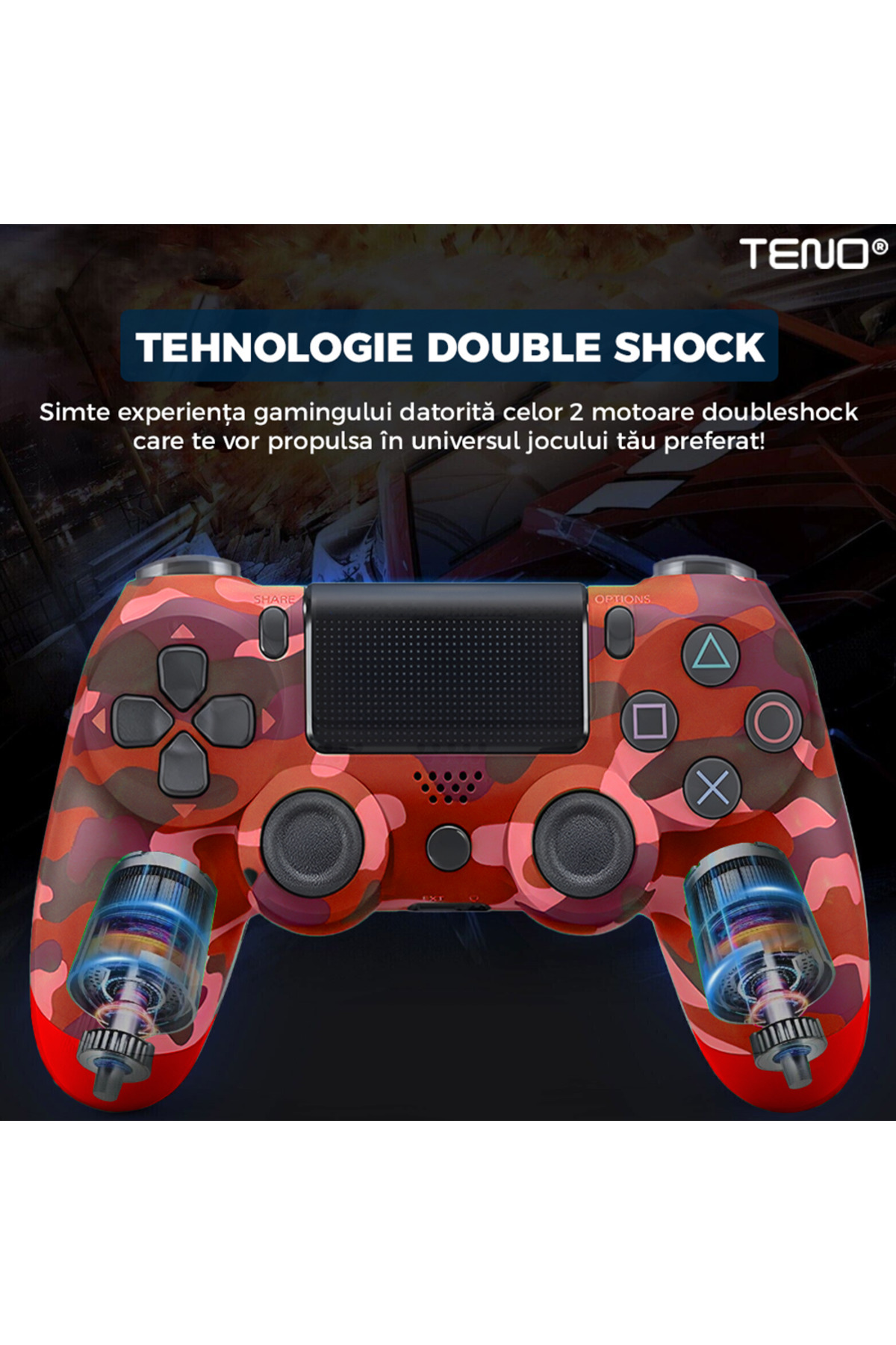 Teno-Controller Wireless Pentru Consolă, Compatibil Ps4/Ps5/Xbox/Switch/Pc, Violet 3