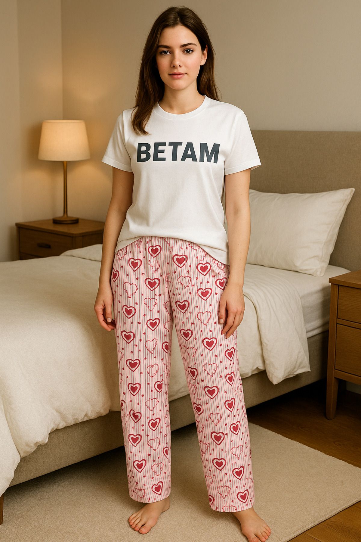 Black Arden Socks Kadın pamuklu Yazlık Pijama Rahat Kalıp Yumuşak Kumaş