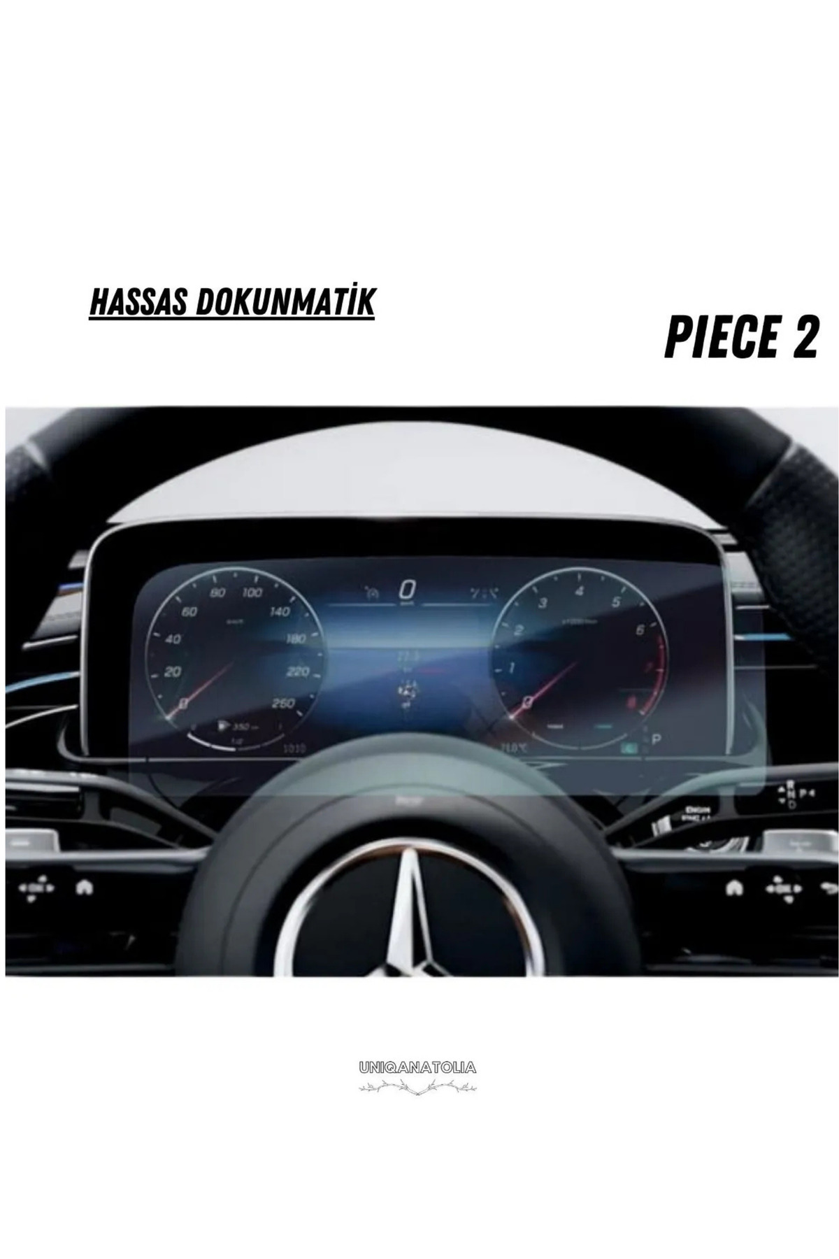 UniqAnatolia-Mercedes E220 2025 Ghost Instrument and Multimedia Passenger Display Compatible Nano Screen Protector 3