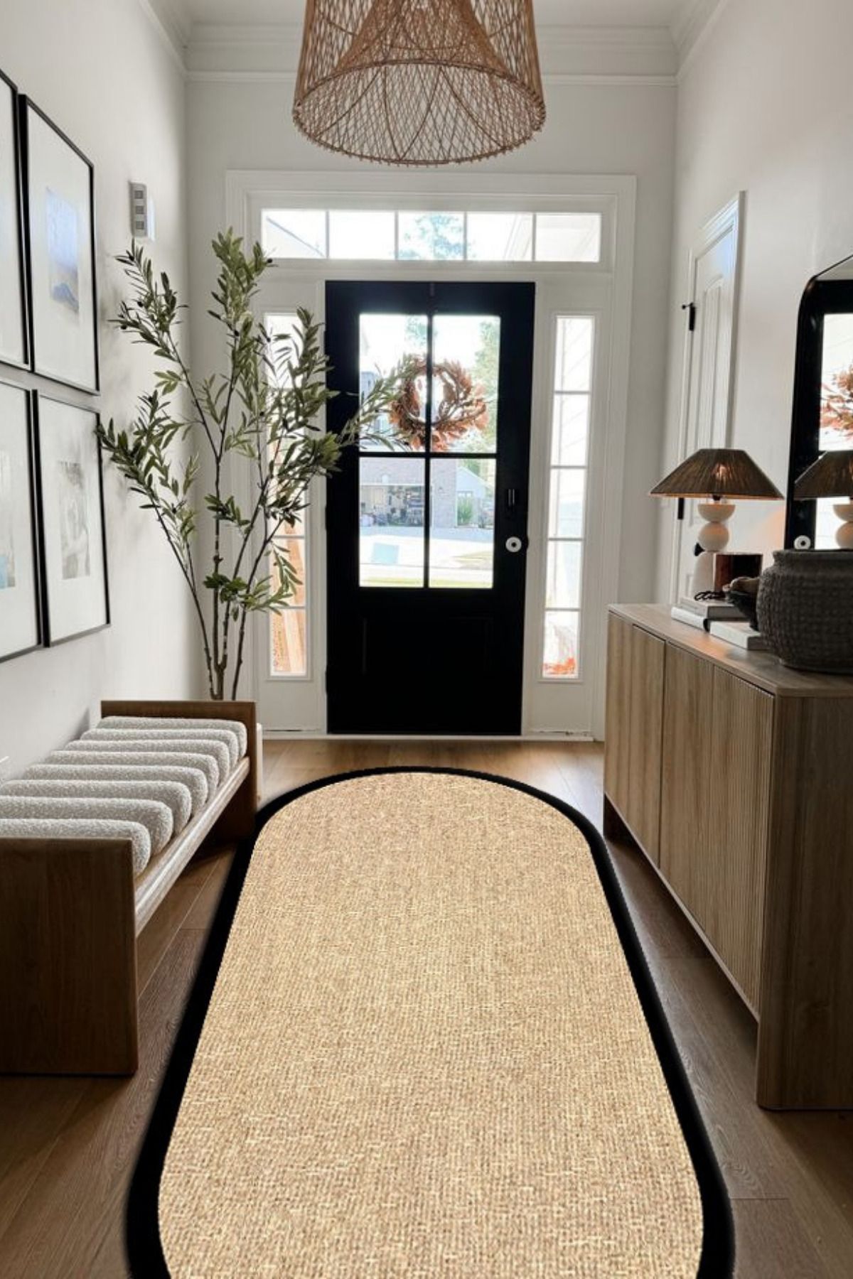 DERAS HOME Dijital Baskı Yıkanabilir Kaymaz Taban Yolluk Mutfak Halısı