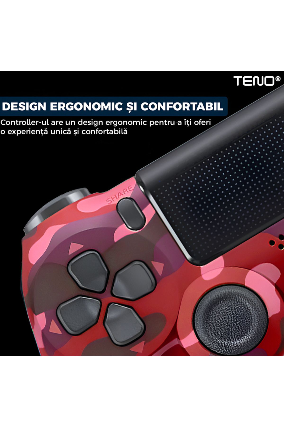 Teno-Controller Wireless Pentru Consolă, Compatibil Ps4/Ps5/Xbox/Switch/Pc, Violet 5