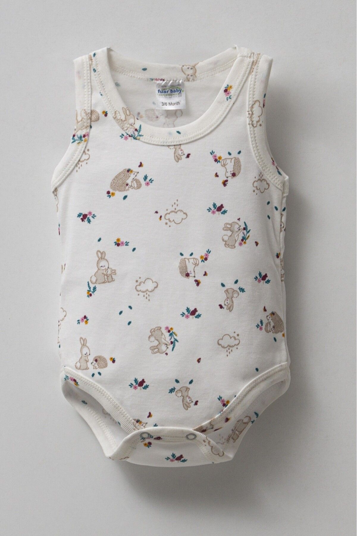 Fuar Baby Askılı Bebek Body Desenli %100 Pamuk