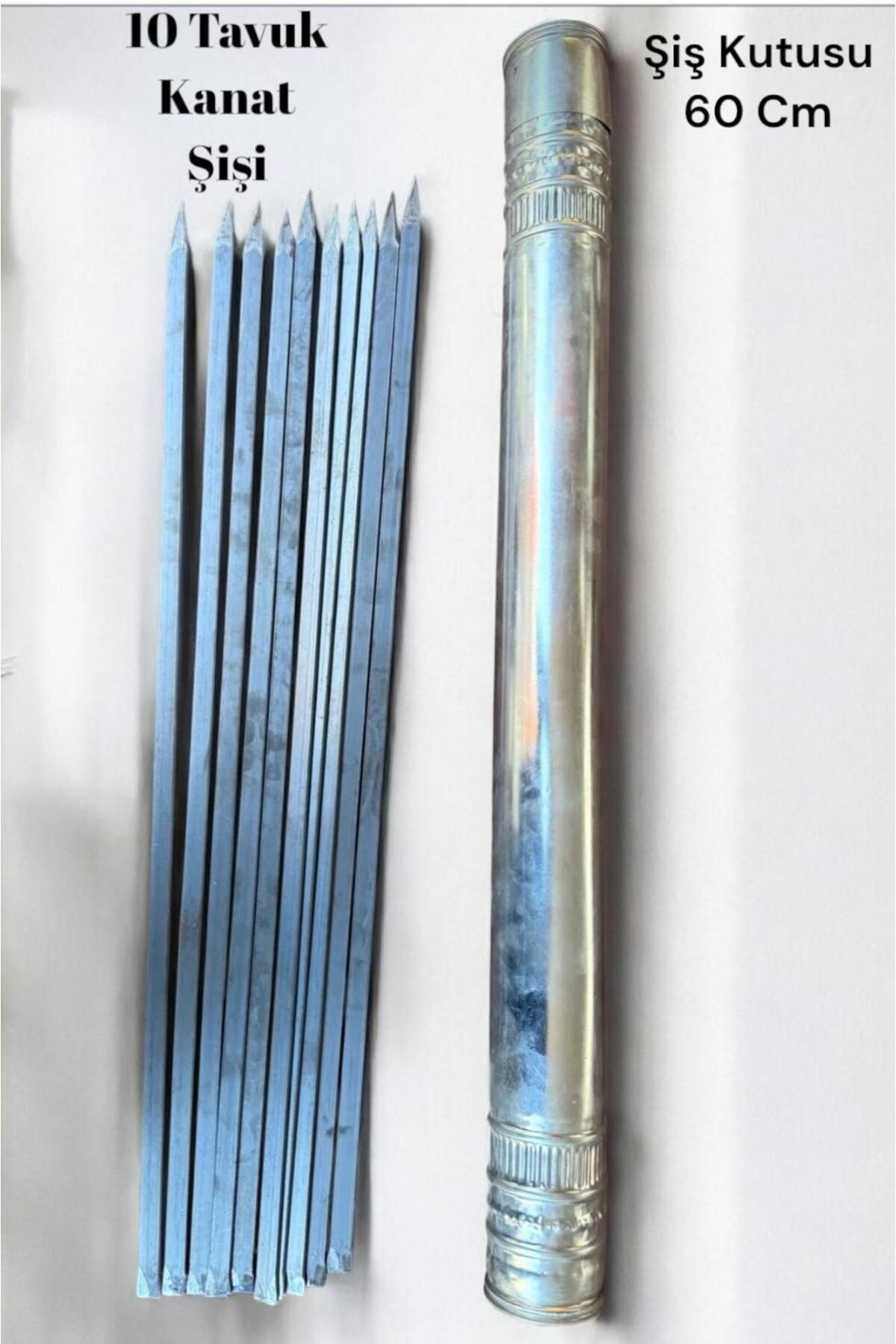 YILMAZNARGİLE Tavuk Kanat Şişi 10 Adet 60 Cm, Şiş Kabı 60 Cm,Şiş Kutusu,Tavuk Şiş,Tavuk,Piliç Şiş,Mangal Seti