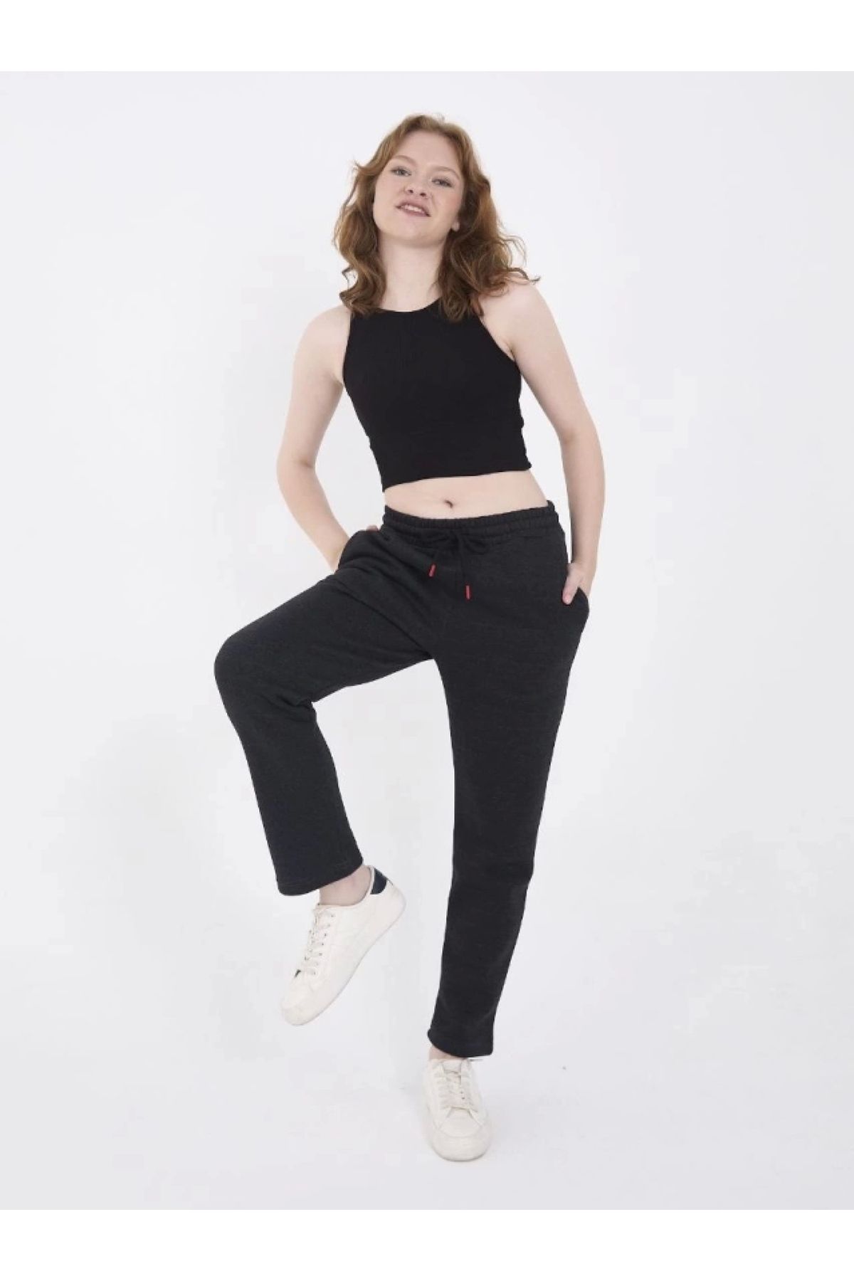 POLEXP Rahat ve Şık Unisex Eşofman Pantolon - Antrasit