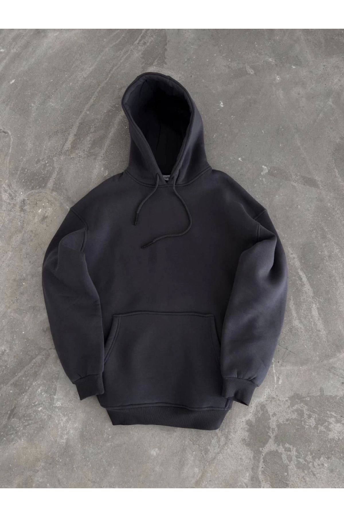 POLEXP Kapşonlu Basic Füme Sweatshirt