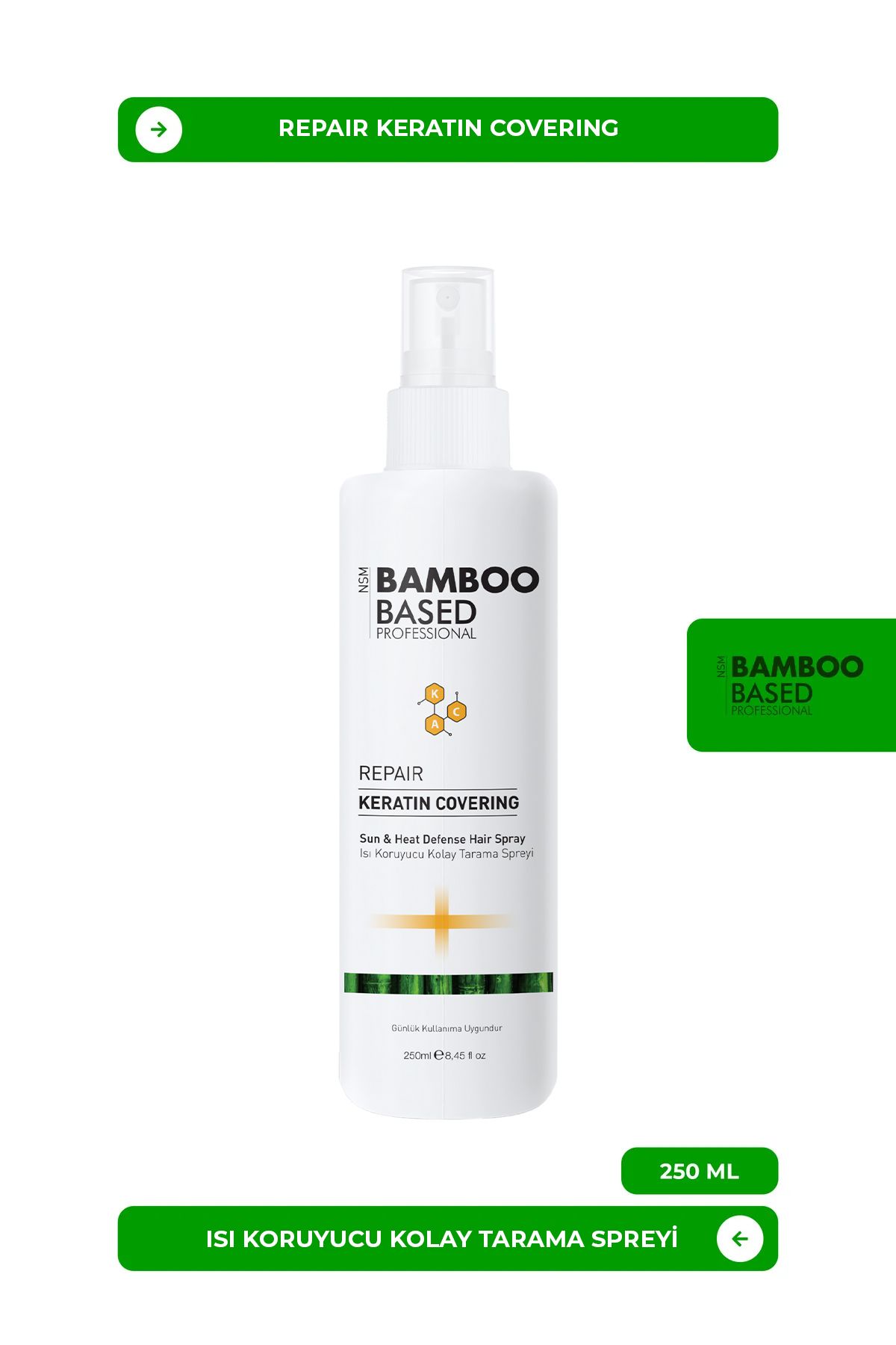 Bamboo Based Professional REPAIR KERATIN COVERING Sun & Heat Kolay Tarama Spreyi 250ml