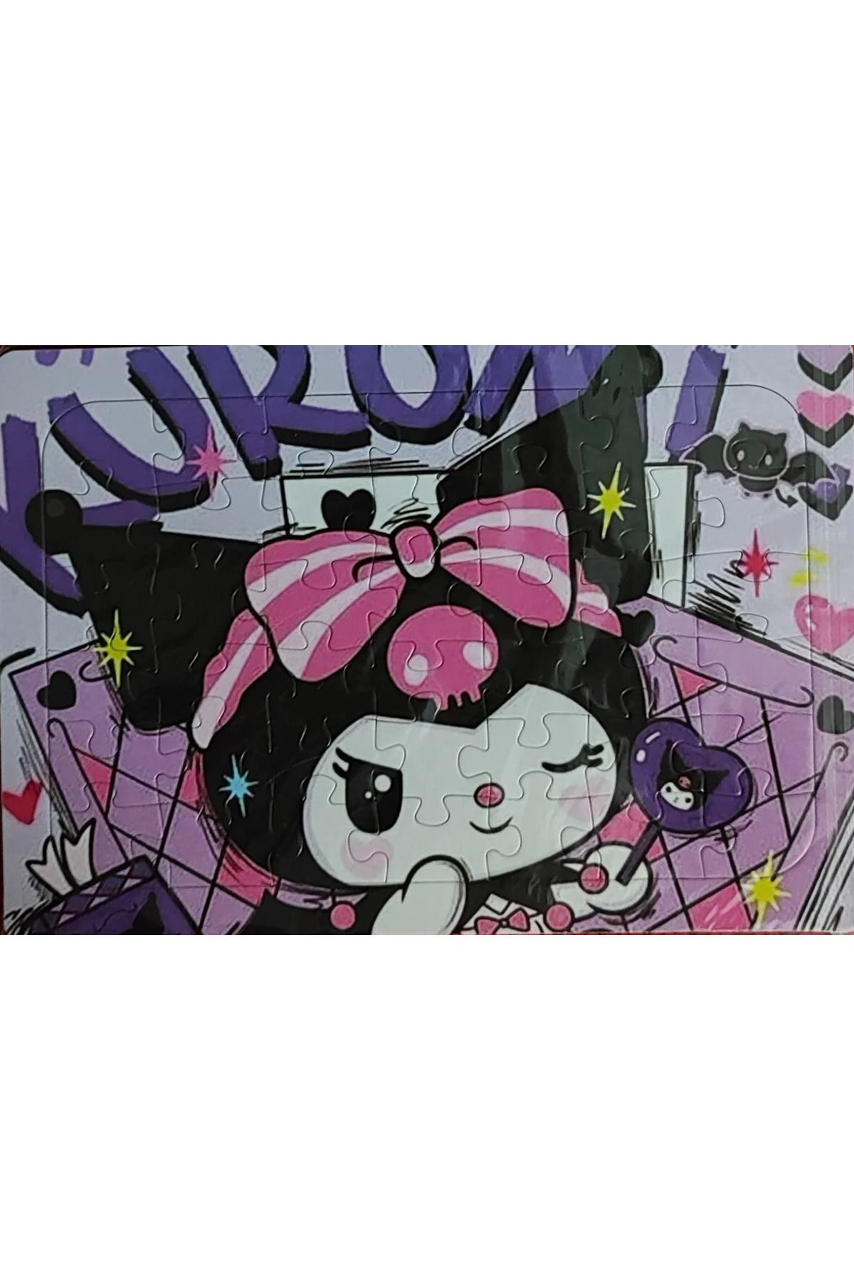 DerinHome Kuromi Örümcek adam Brawl stars Capy bara Hello kity Cars puzzle yapboz çocuk 42 parça adet