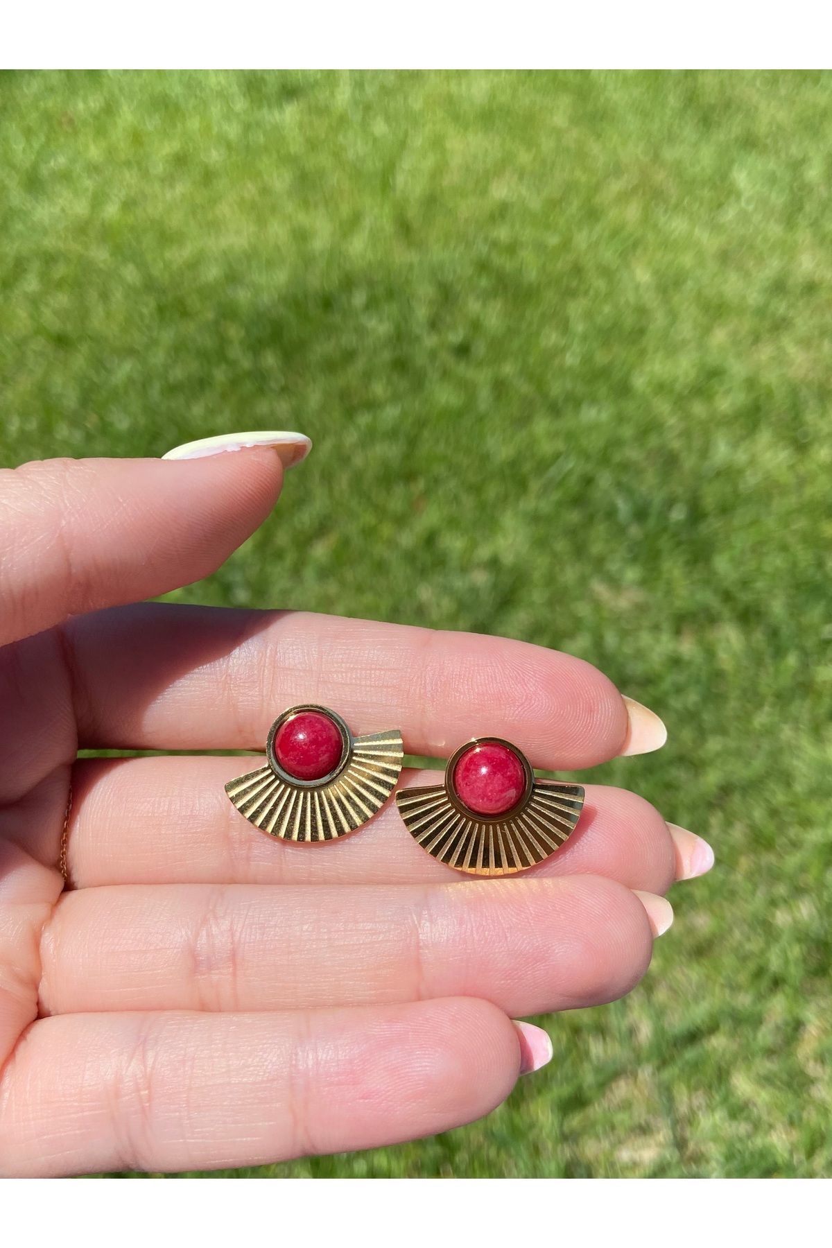 LEMARİZ COLLECTİON Bordo Etnik Küpe