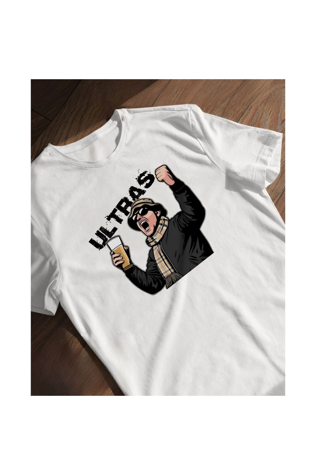 SARI ULTRAS HOLIGAN TEMALI TSHIRT %100 PAMUK