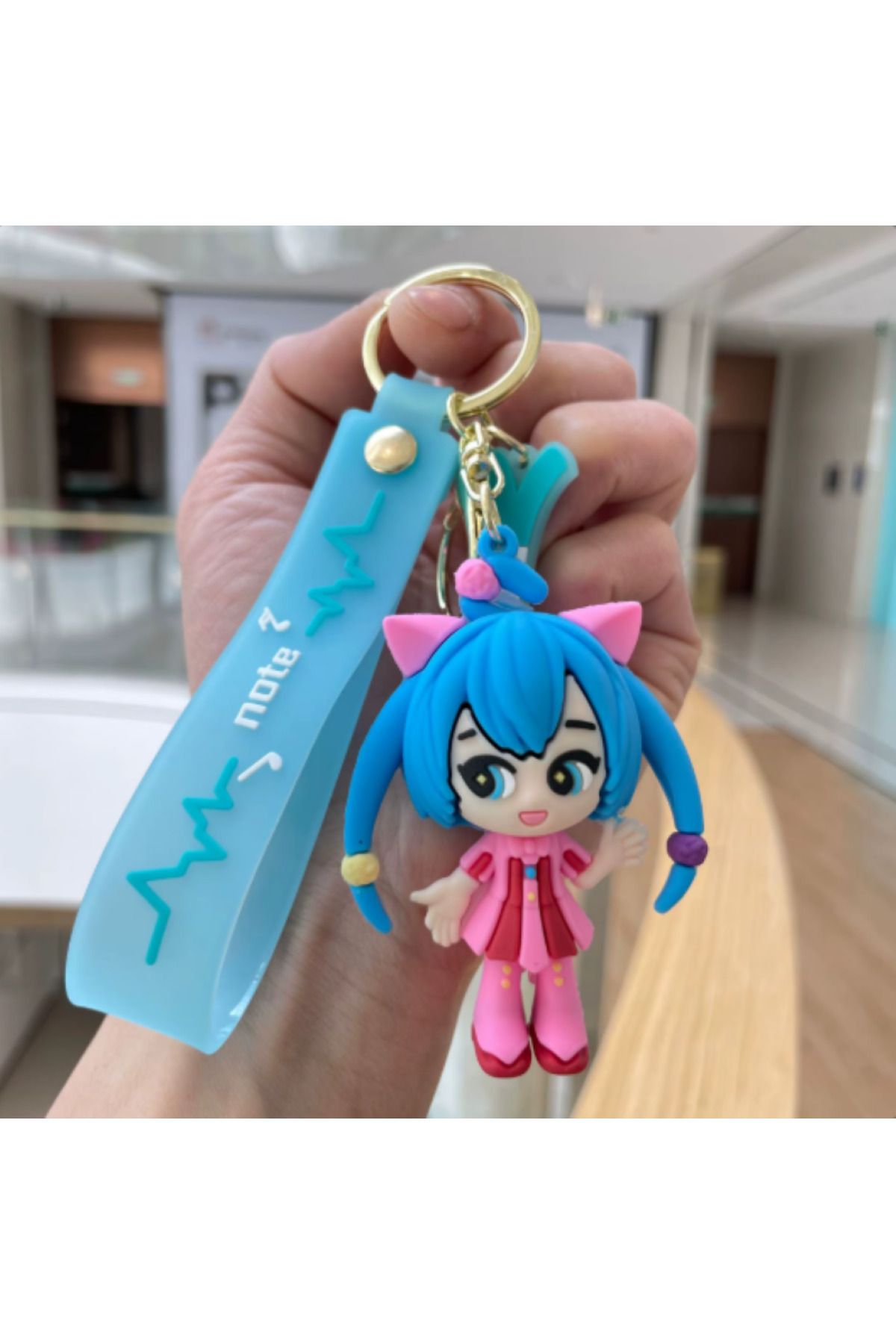 Bizde Ne Yok ki 3D Lüks Büyük Boy Xingbiyou Anime Miku Anahtarlık-Çanta Süsü