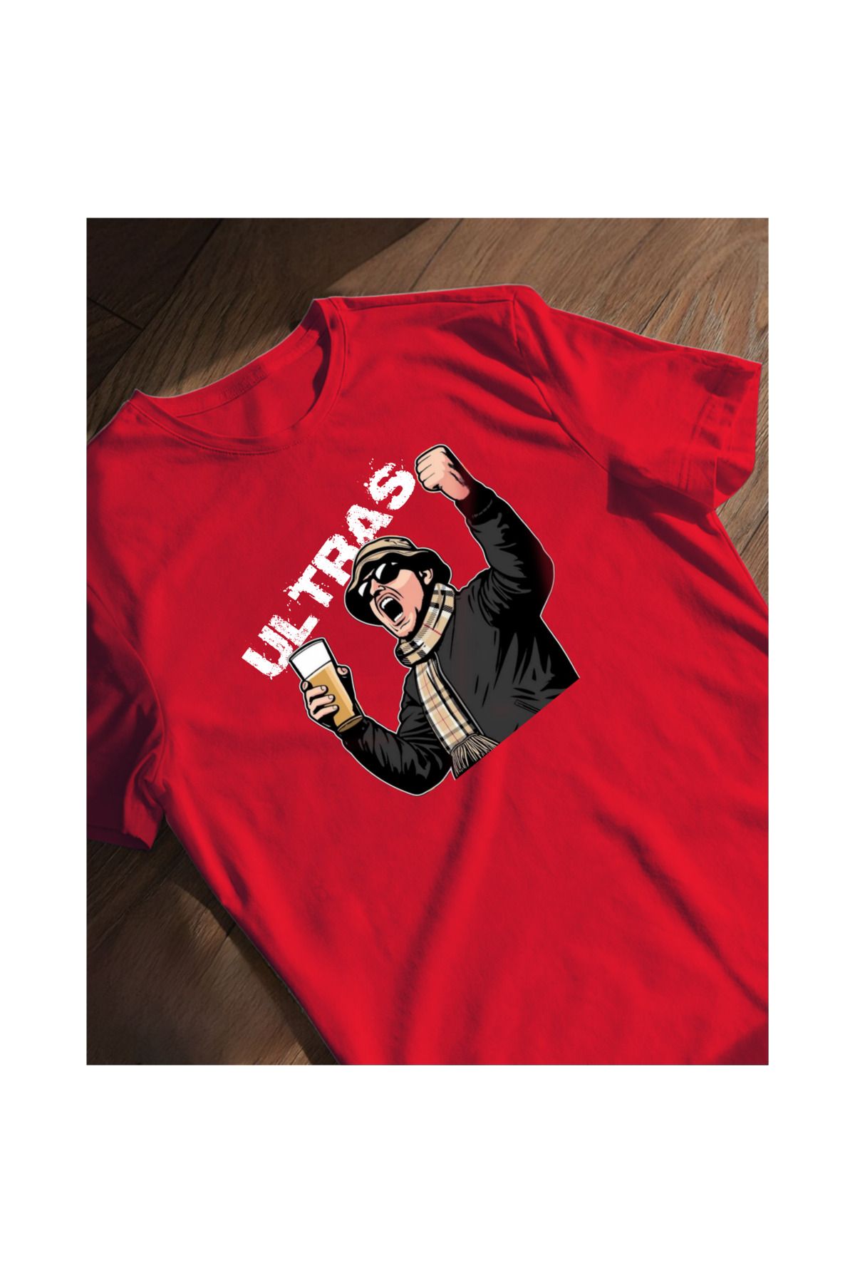 SARI ULTRAS HOLIGAN TEMALI TSHIRT %100 PAMUK