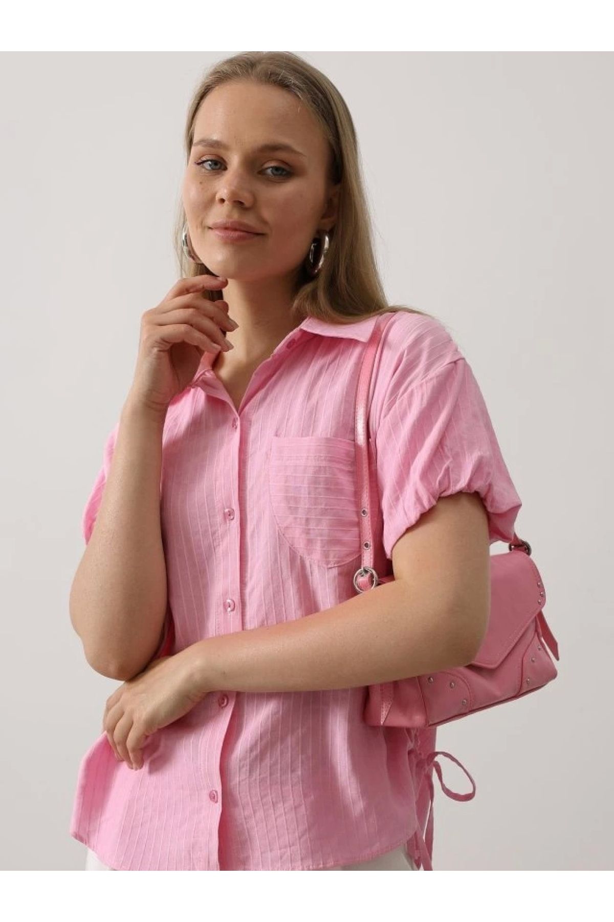 POLEXP Pembe Balon Kol Gömlek