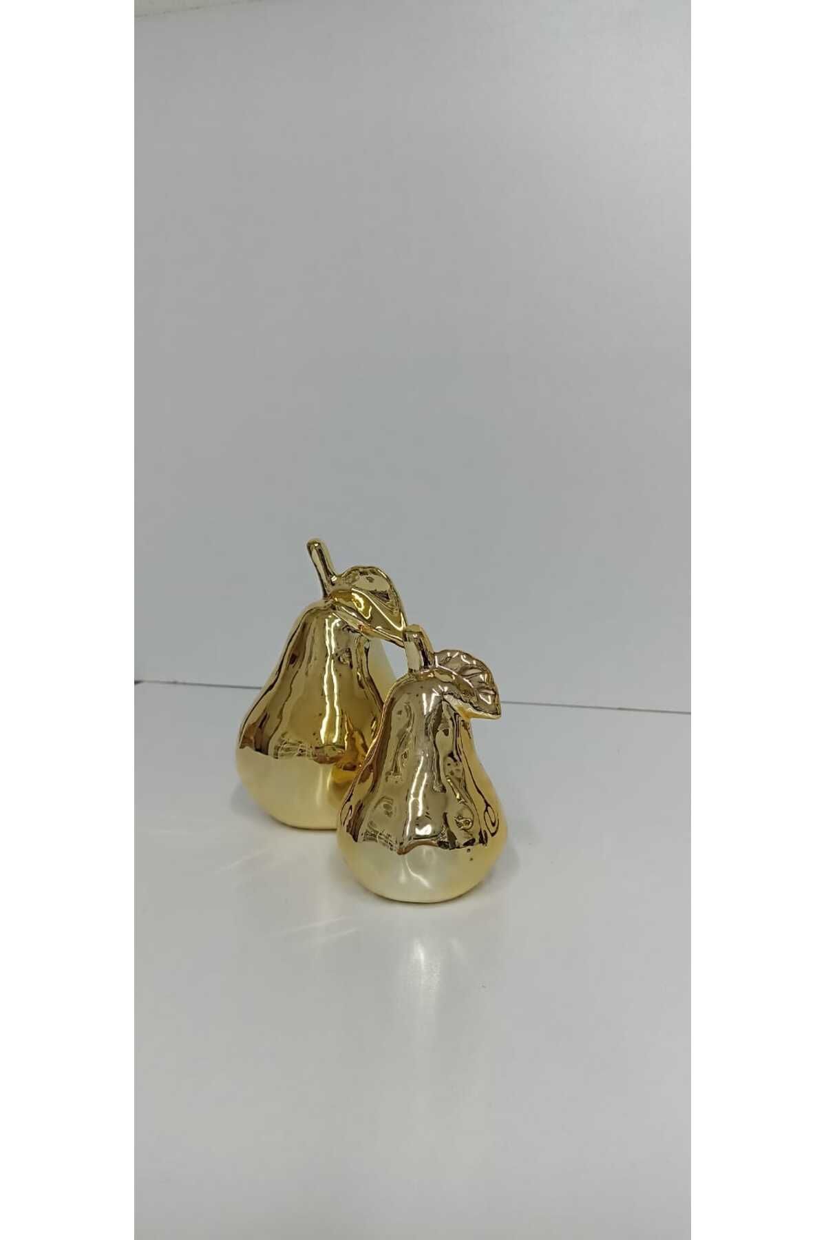Yonca Hediyelik DEKORATİF ARMUT BİBLO GÜMÜŞ VE GOLD (KÜÇÜK ARMUT 10 CM BOY, 6 CM EN )