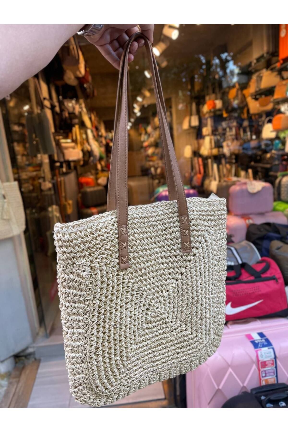 shop İthal Hasır Kol Çanta