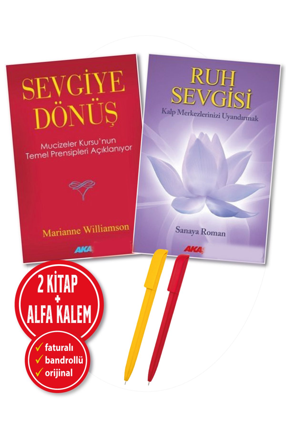 Akaşa Yayınları Alfa Kalem+ Marianne Williamson 2 Kitap(Sevgiye Dönüş+Ruh Sevgisi) Felsefe YENİ Akaşa Yayınları