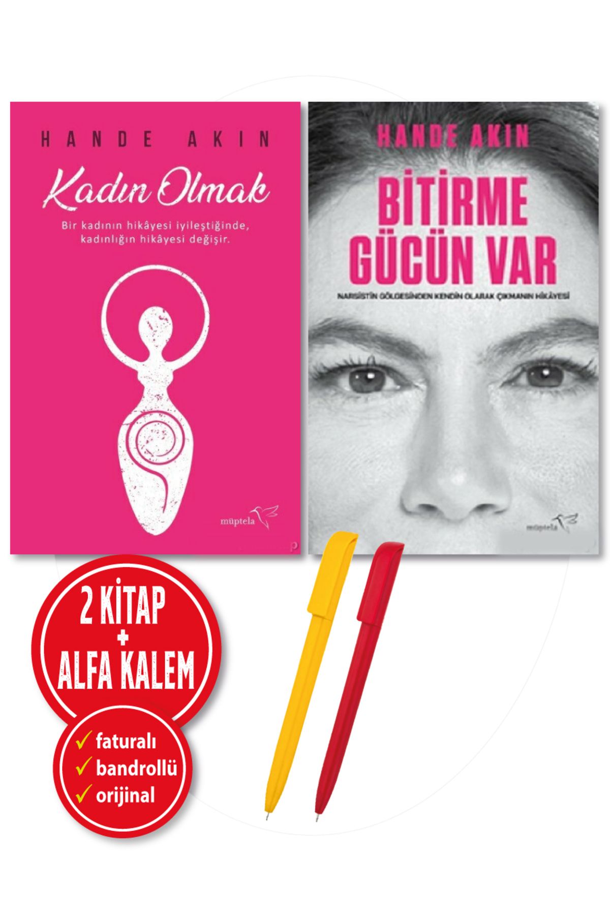 Müptela Yayınları Alfa Kalem+ Hande Akın 2 Kitap(Kadın Olmak+Bitirme Gücün Var) Kişisel Gelişim YENİ Müptela Yayınevi