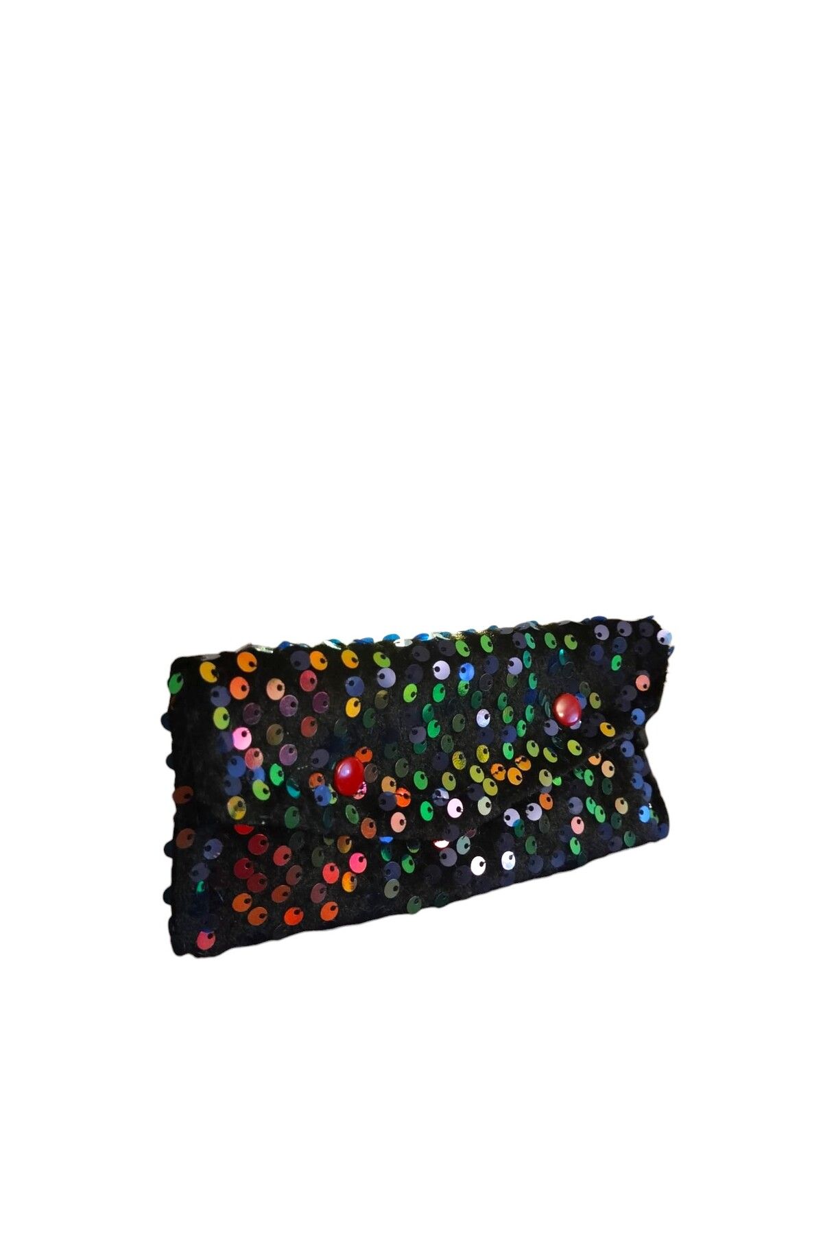 SADECE SEN DE payetli mini cüzdan clutch zarf şeklinde çıt çıtlı
