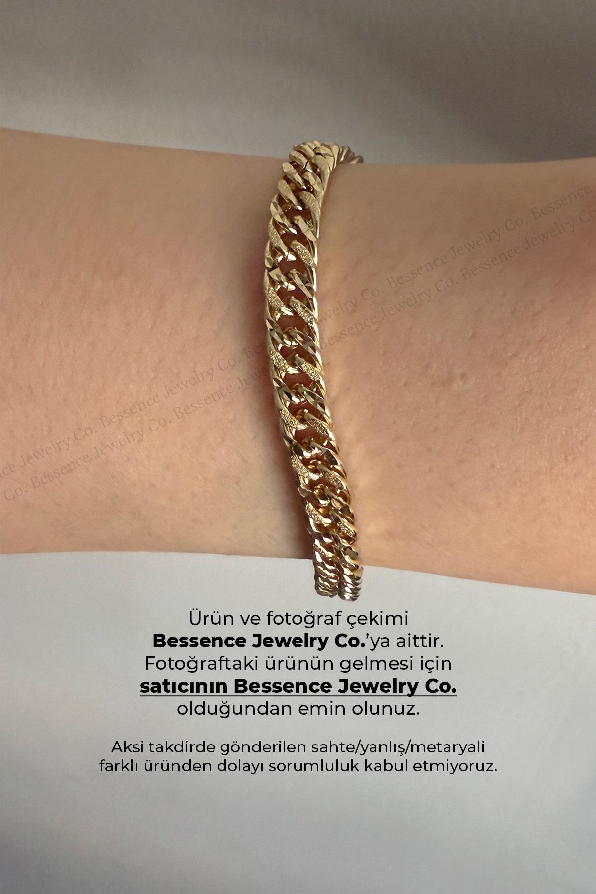 Bessence Jewelry Co Xuping Kalın Zincir Simli Model Çelik Bileklik
